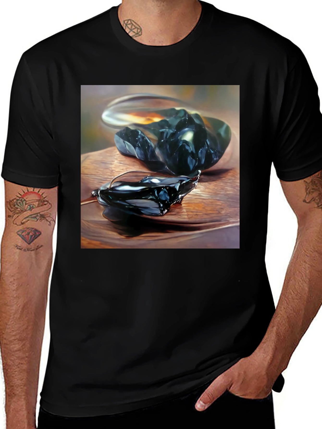 Obsidian Art Black T-Shirt