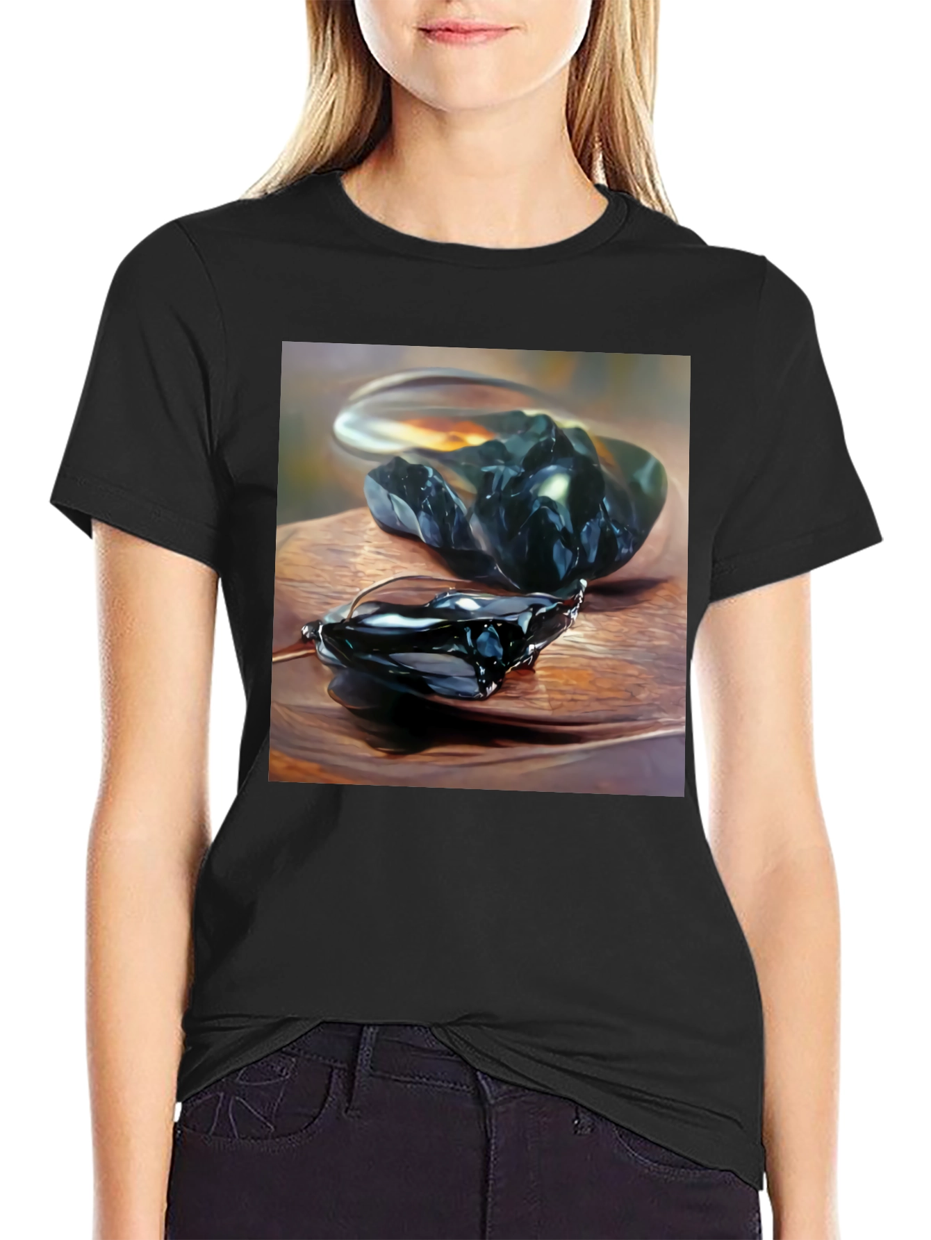 Obsidian Art Black T-Shirt