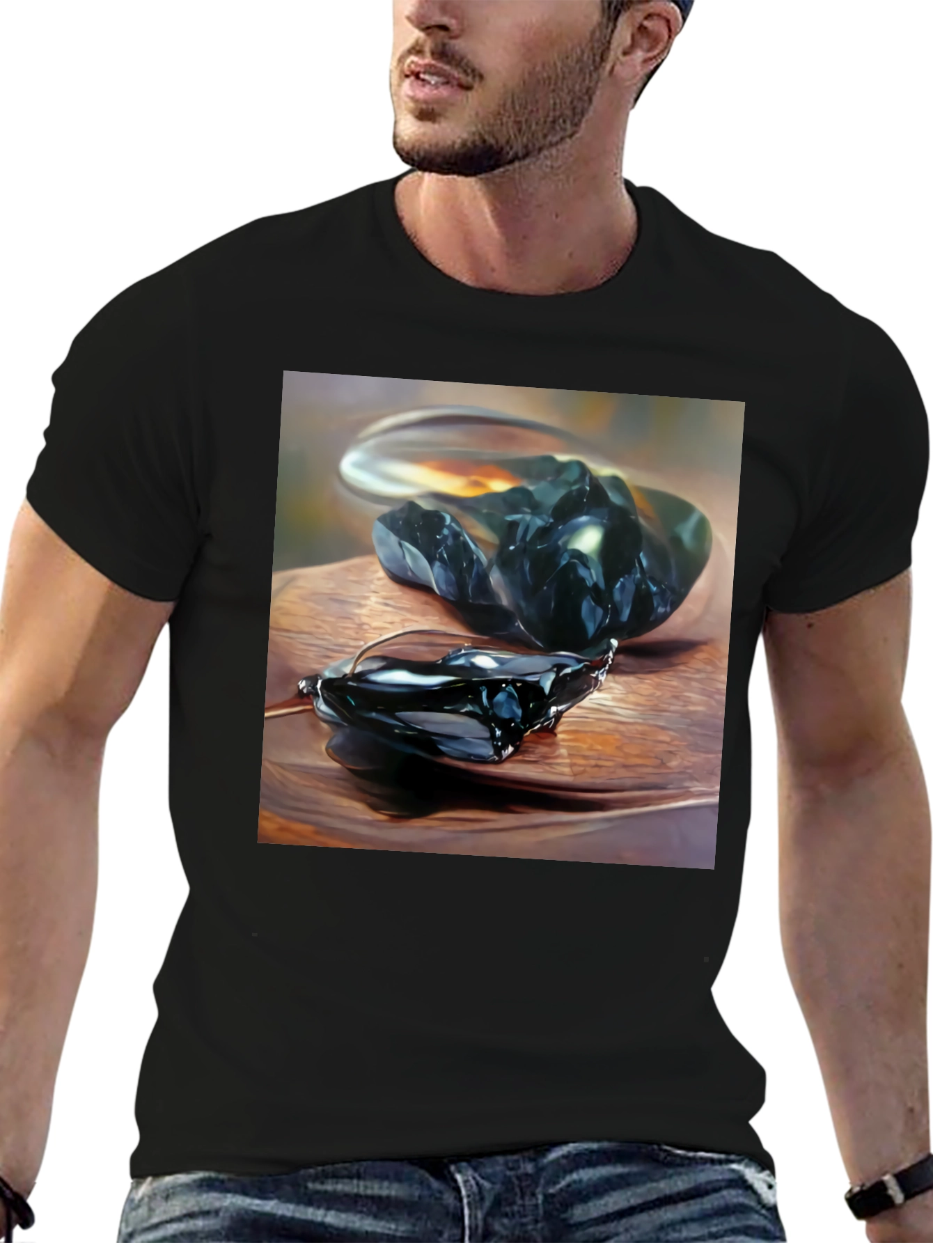 Obsidian Art Black T-Shirt