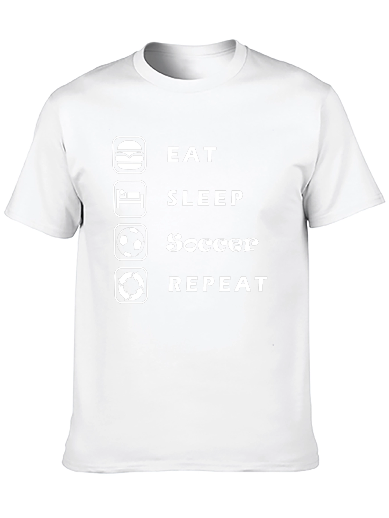 Eat Sleep Soccer Repeat Black Graphic Tee