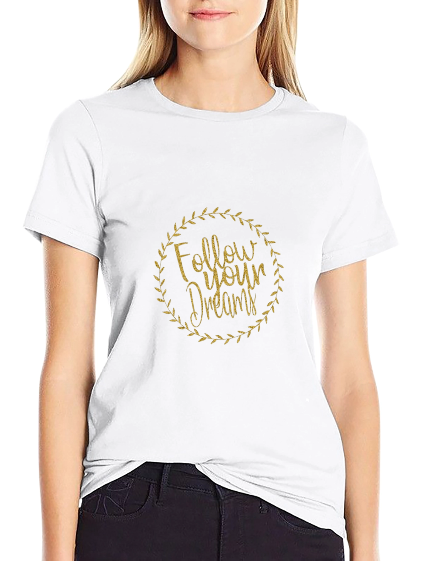 Follow Your Dreams Black Graphic Tee