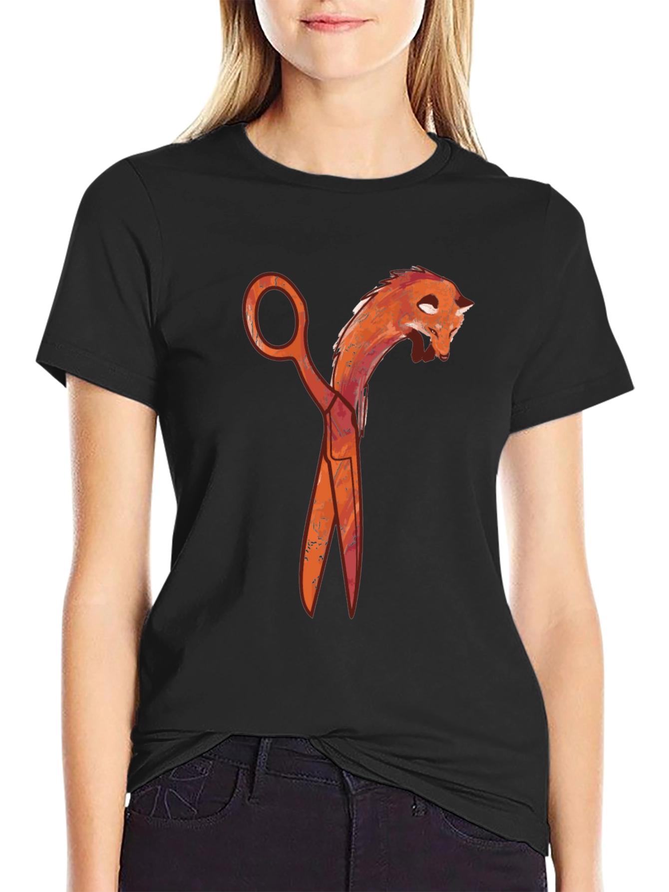Scissors Dragon Graphic Tee - Black