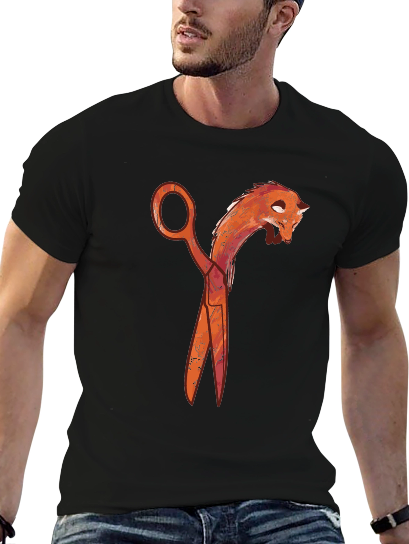 Scissors Dragon Graphic Tee - Black