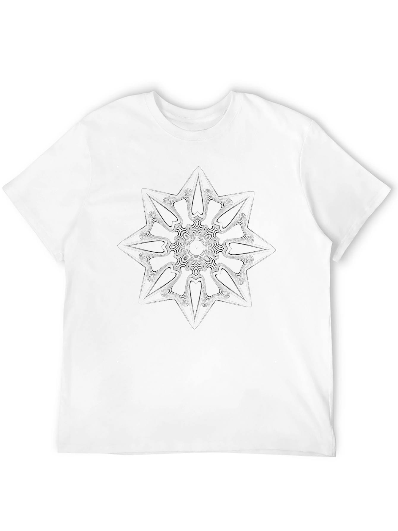 Geometric Starburst Graphic Black T-Shirt