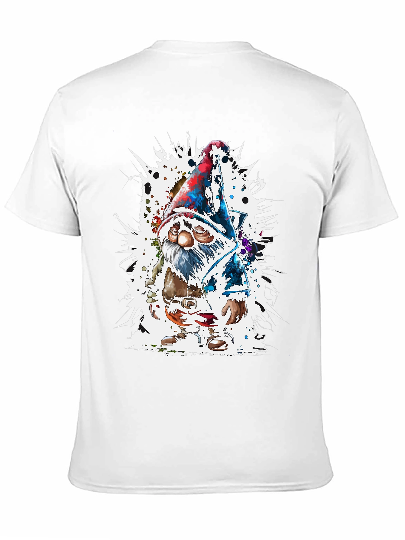 Whimsical Gnome Graphic Tee - Mens Black T-Shirt