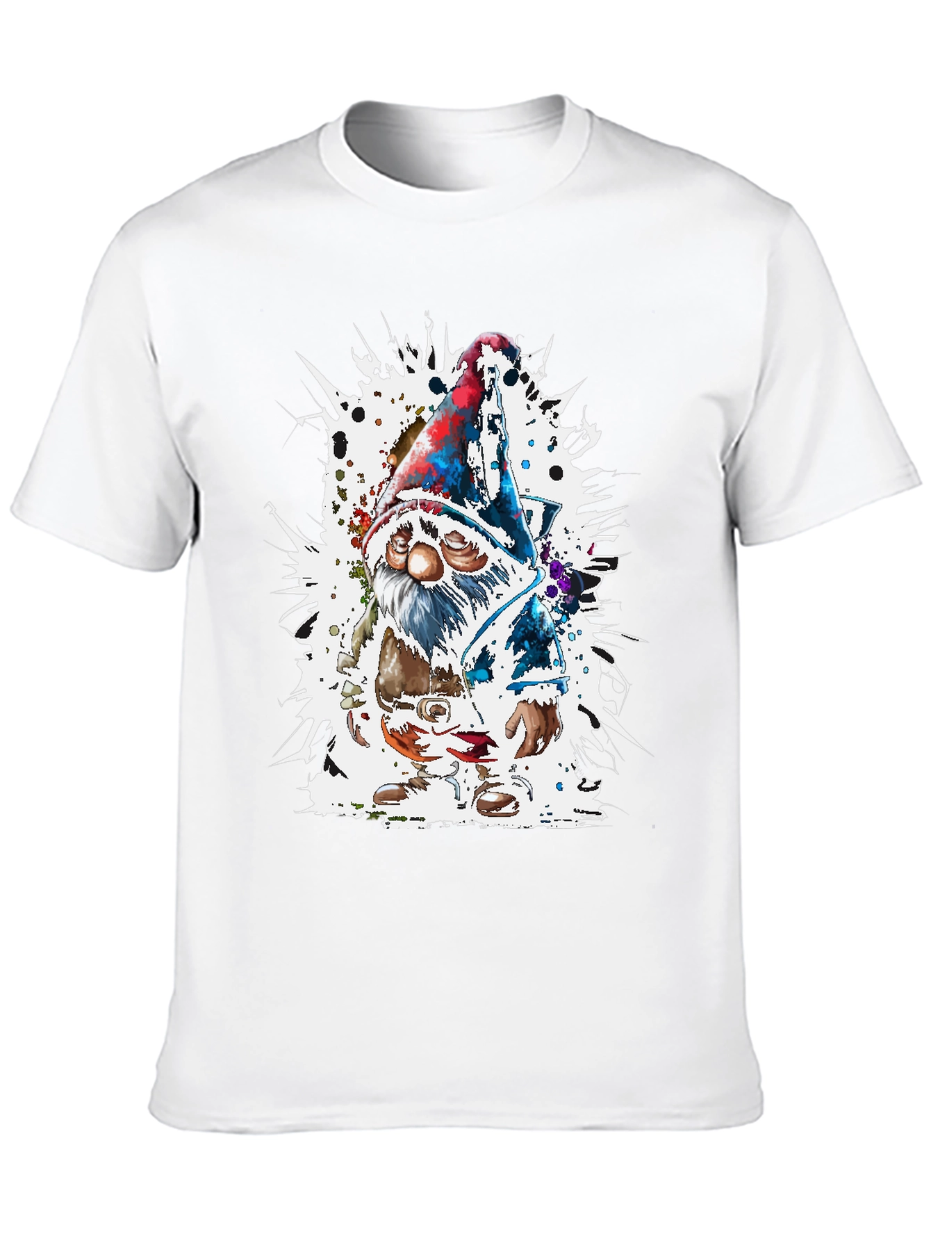 Whimsical Gnome Graphic Tee - Mens Black T-Shirt