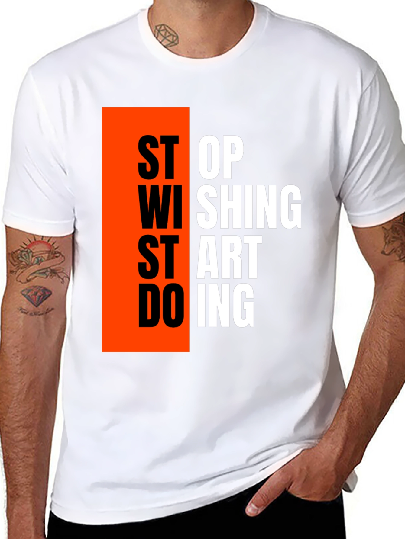 Motivational Graphic T-Shirt - Stop Wishing Start Doing