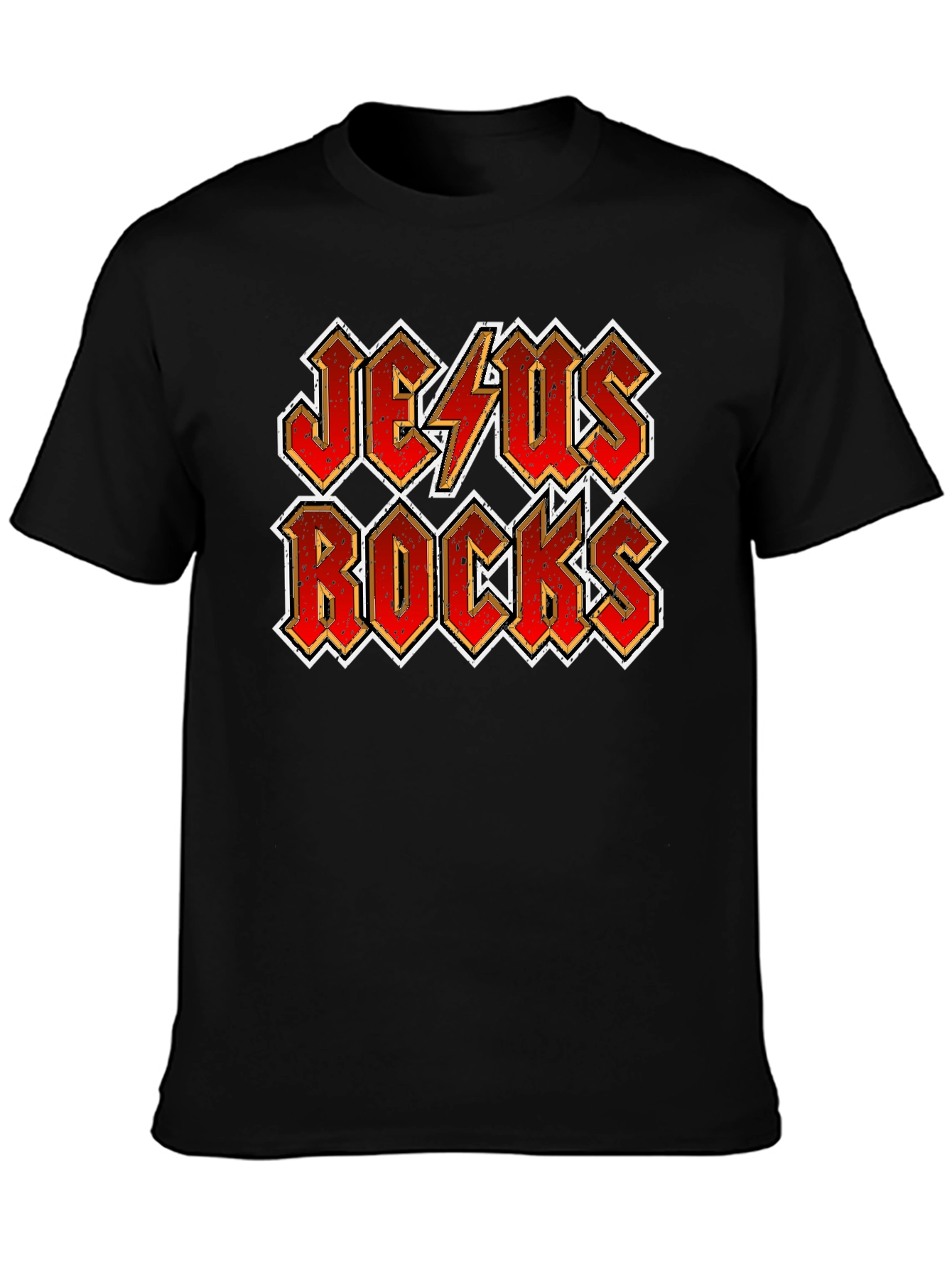 Jesus Rocks Graphic Tee - Christian Rock Music T-Shirt