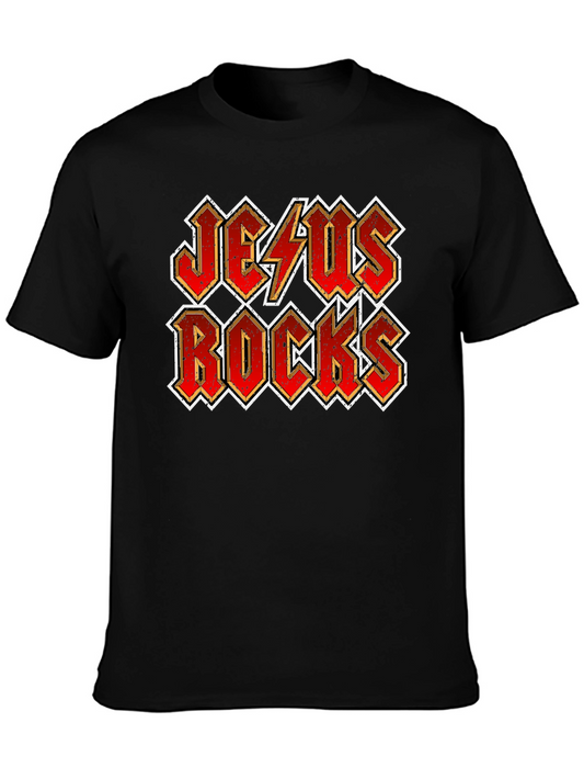 Jesus Rocks Graphic Tee - Christian Rock Music T-Shirt
