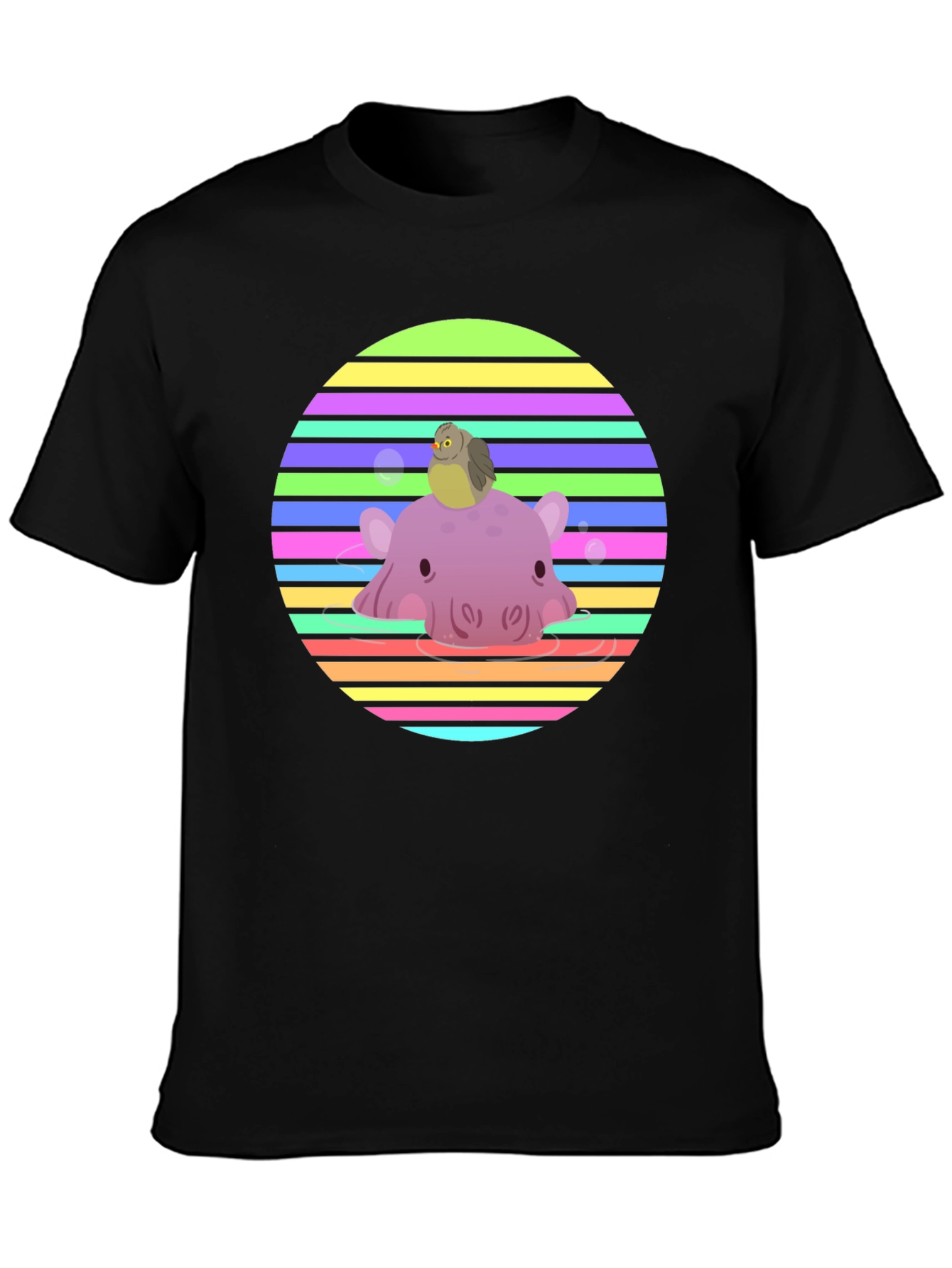 Cute Bird and Hippo T-Shirt