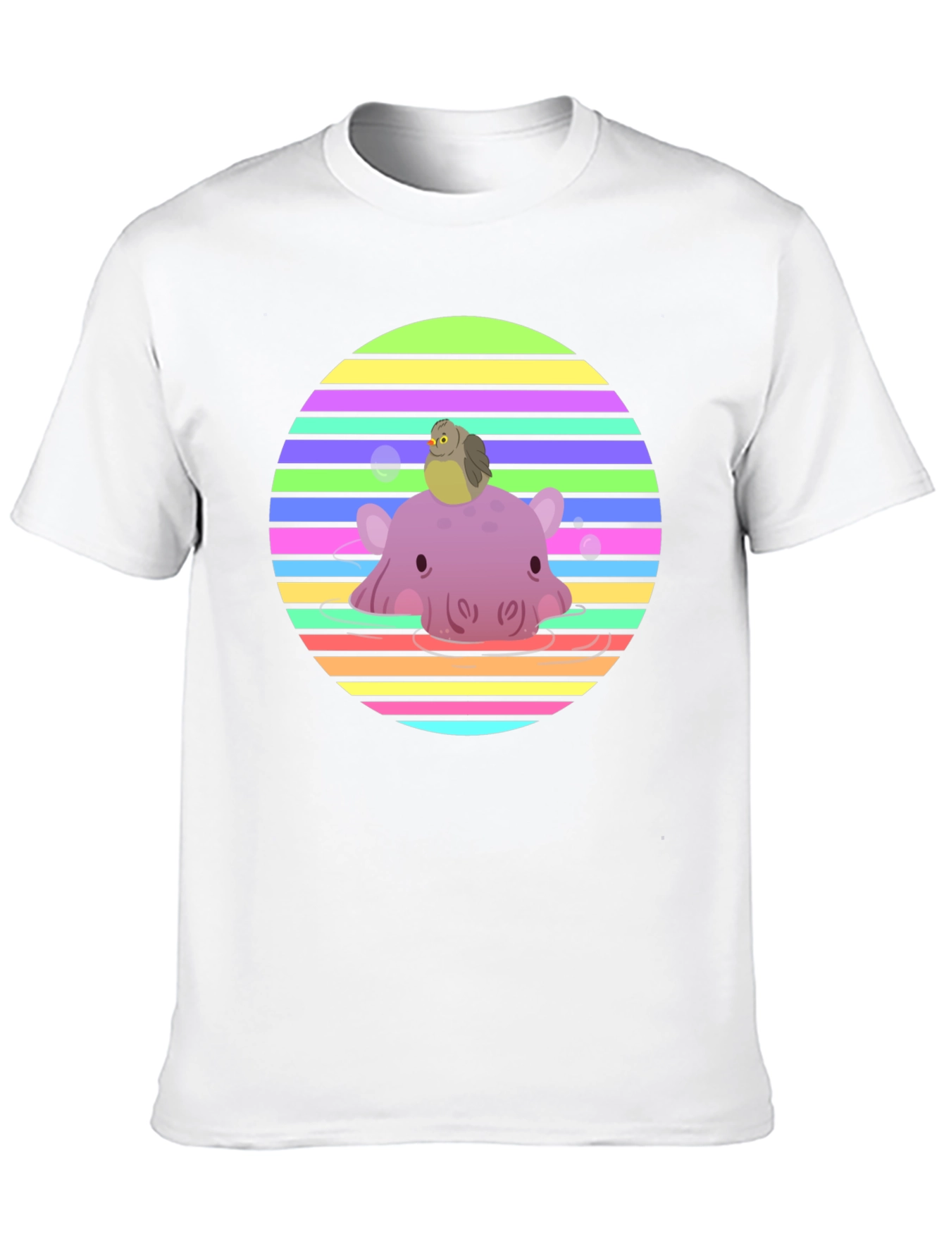Cute Bird and Hippo T-Shirt