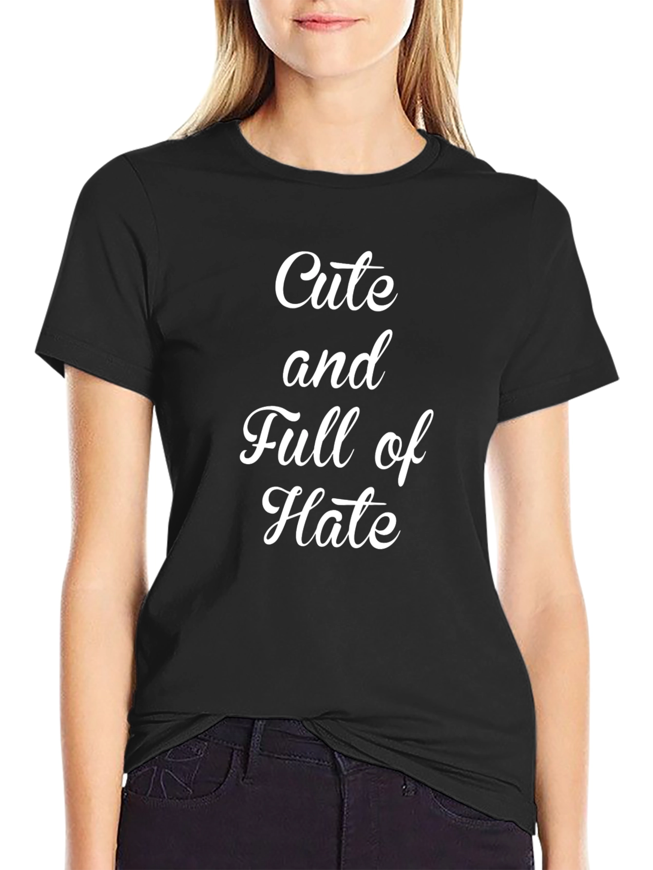 Cute and Full of Hate Graphic Tee - Black