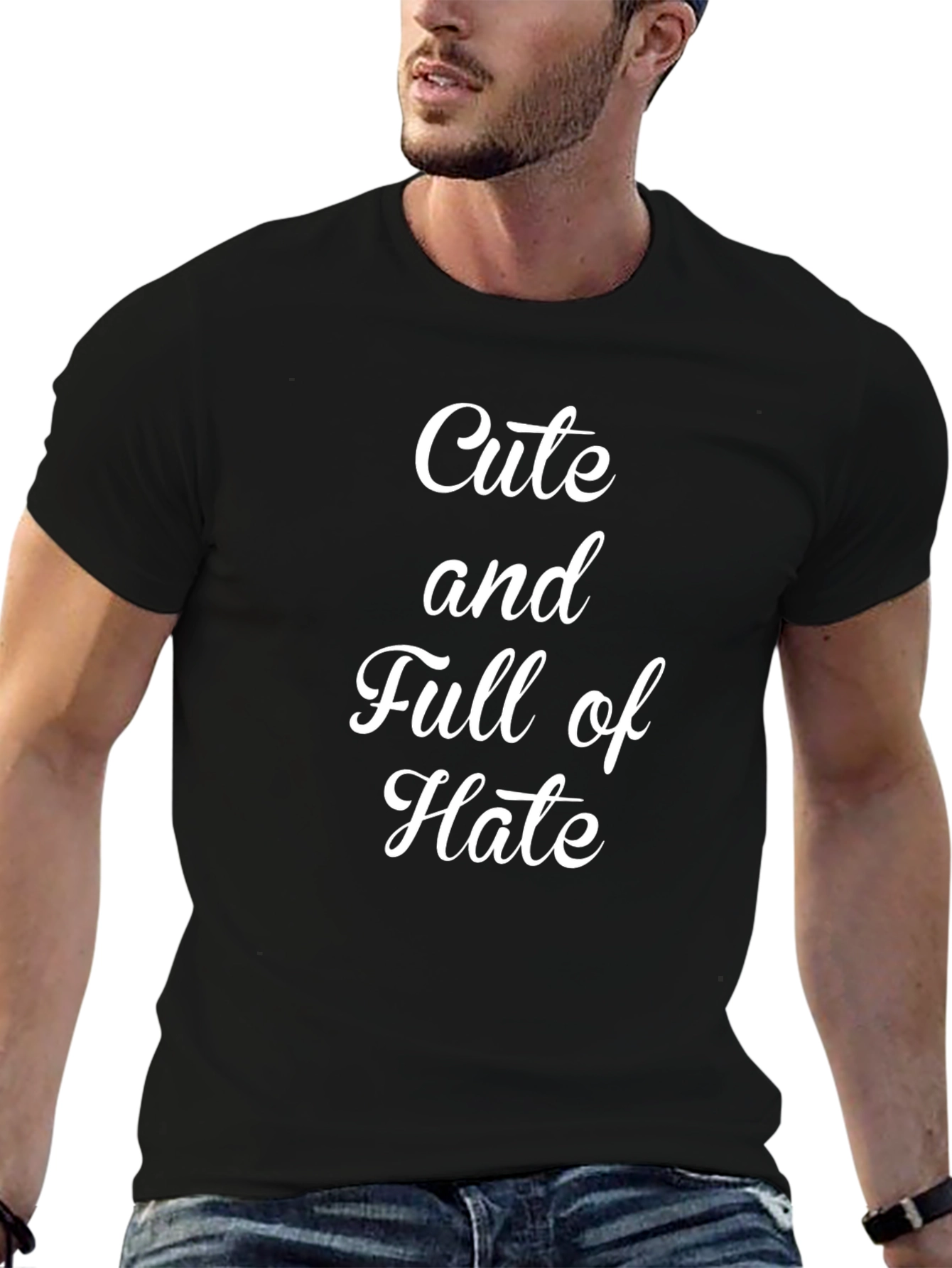 Cute and Full of Hate Graphic Tee - Black
