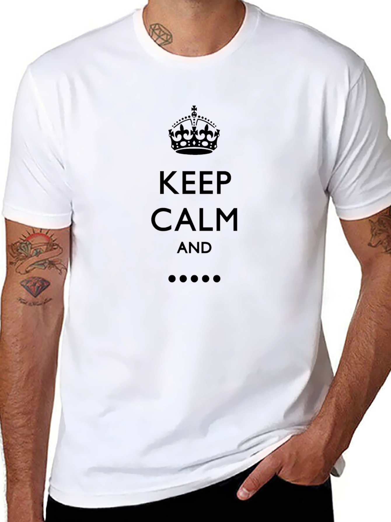Keep Calm Graphic Tee - Black Cotton T-Shirt