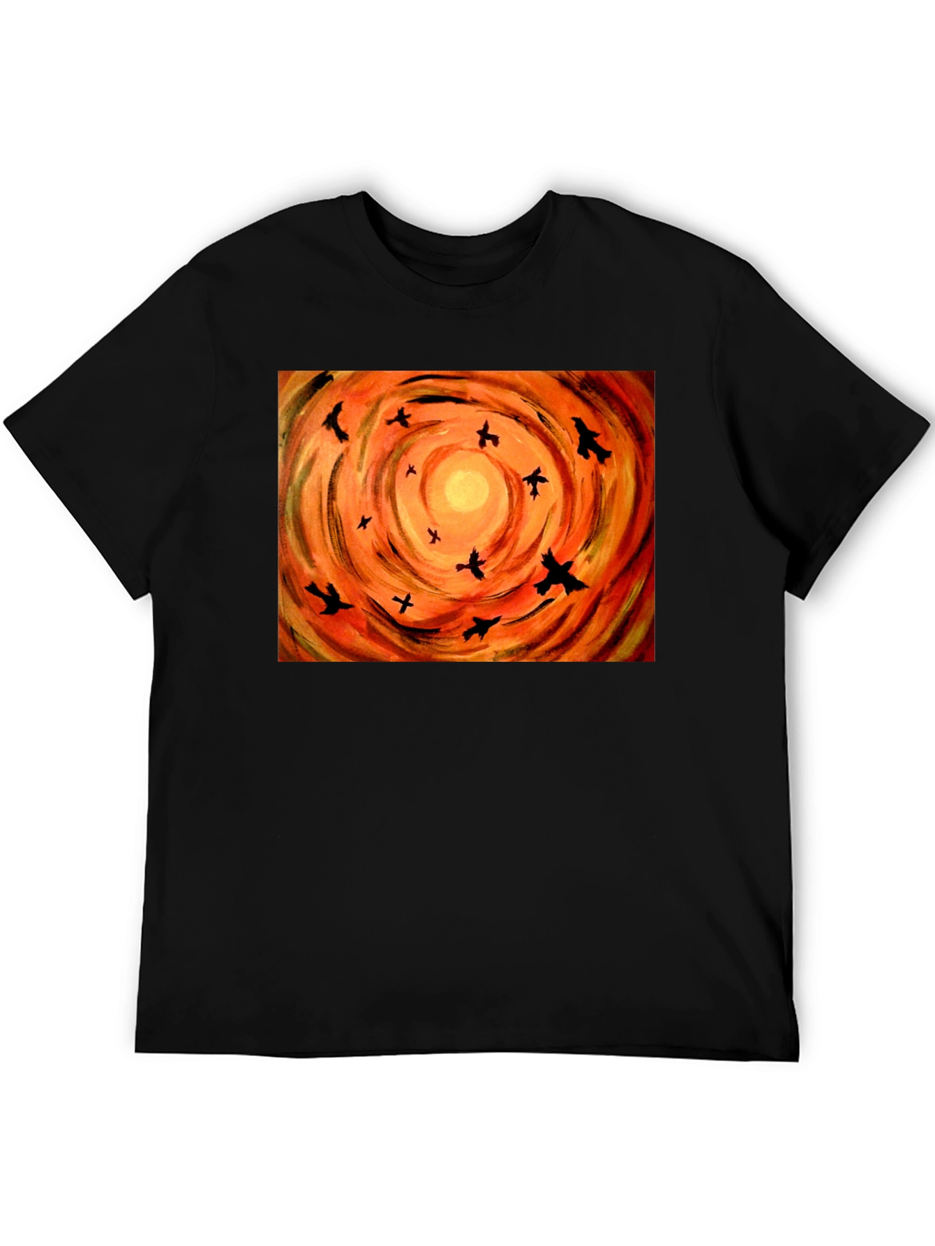 Orange Sky Birds Graphic Tee