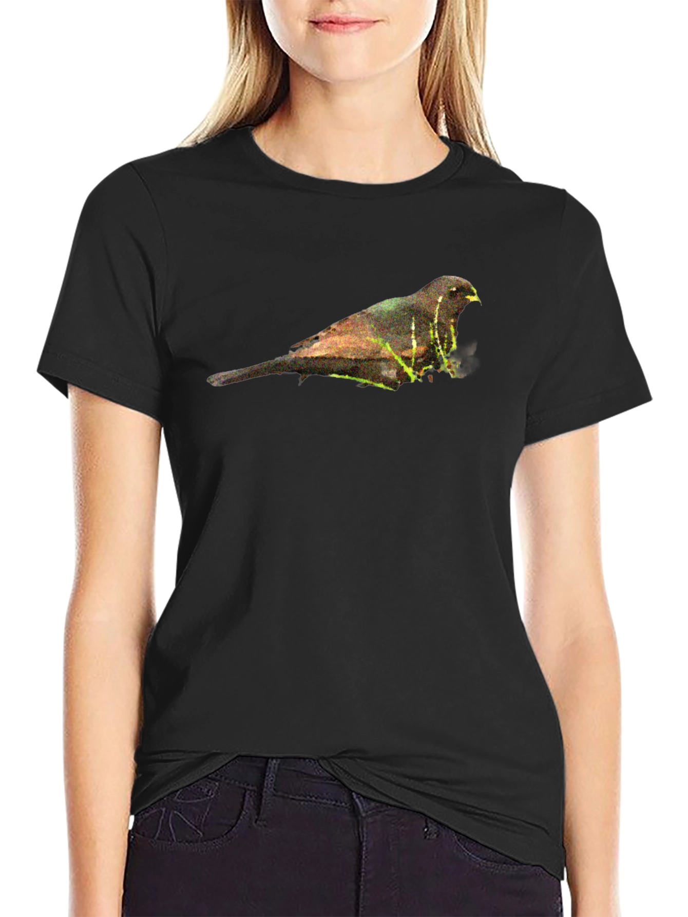 Bird Graphic Black T-Shirt - Nature Inspired Apparel