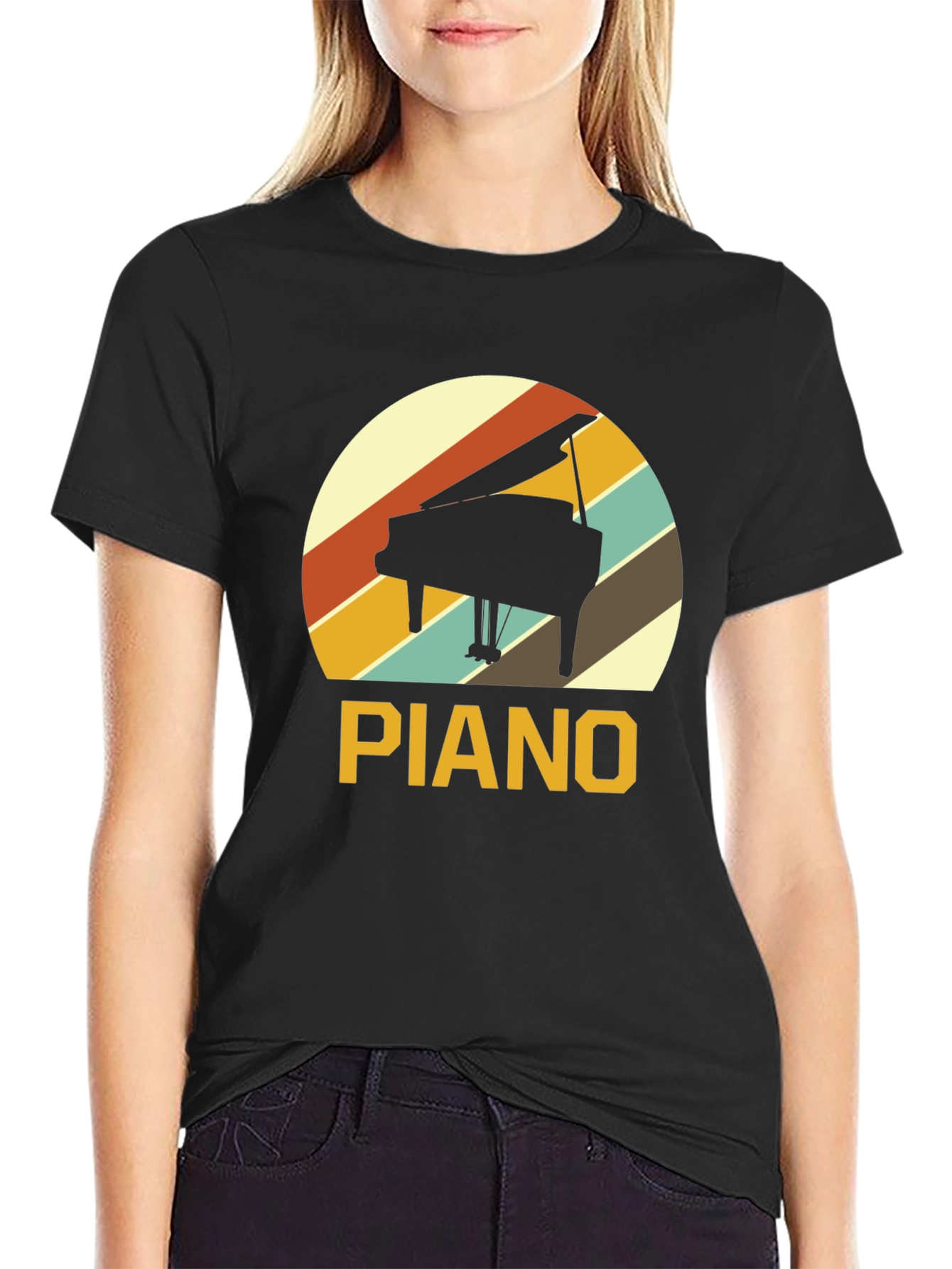 Retro Piano T-Shirt - Music Lover Tee