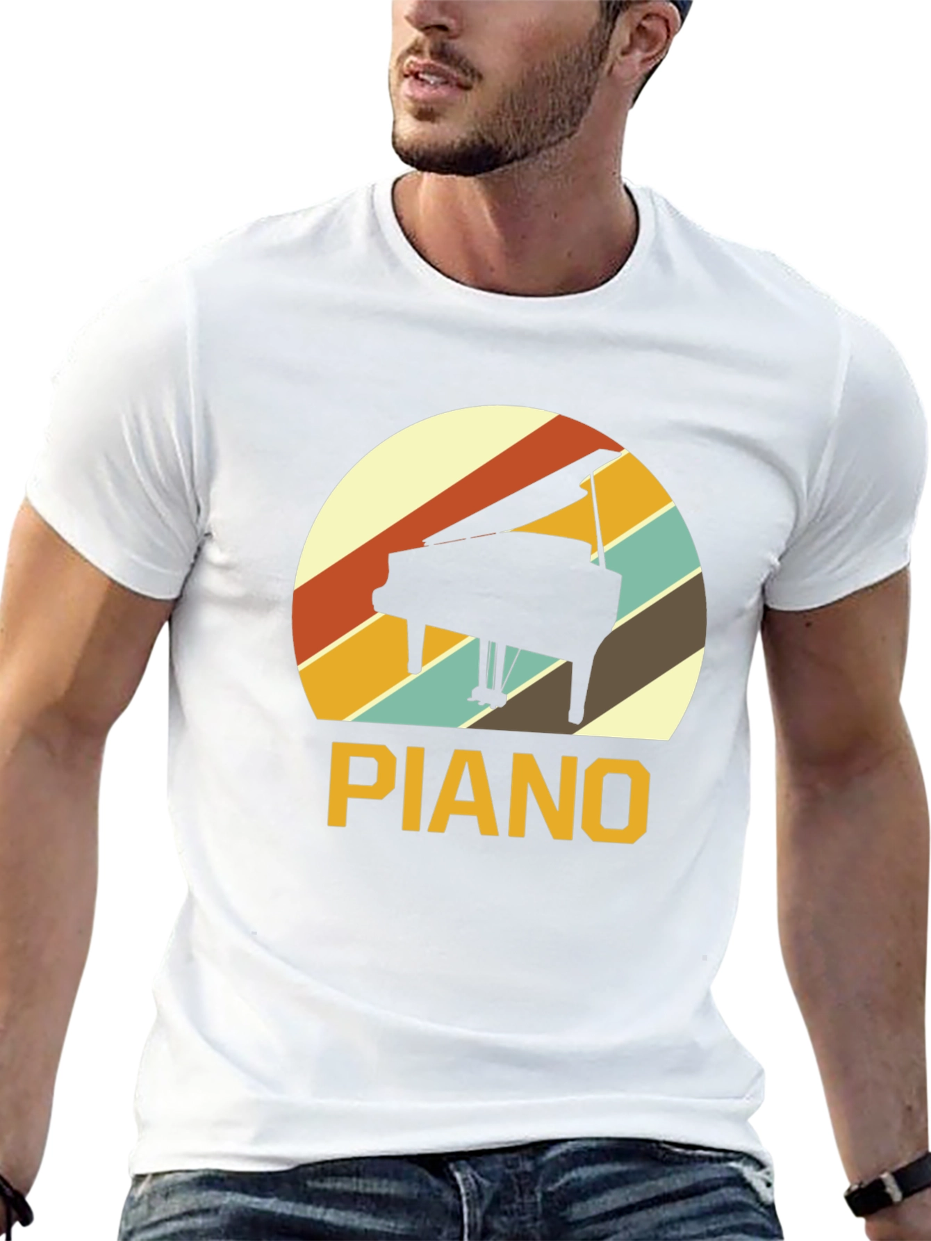 Retro Piano T-Shirt - Music Lover Tee