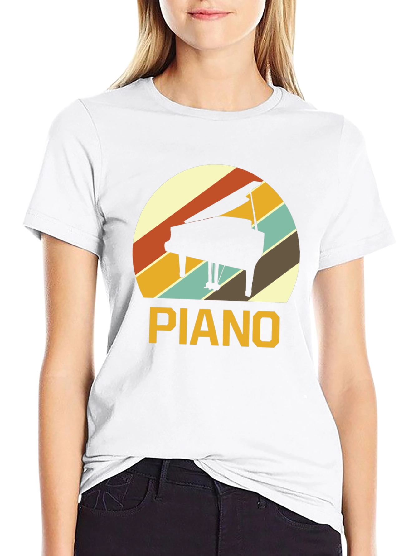Retro Piano T-Shirt - Music Lover Tee
