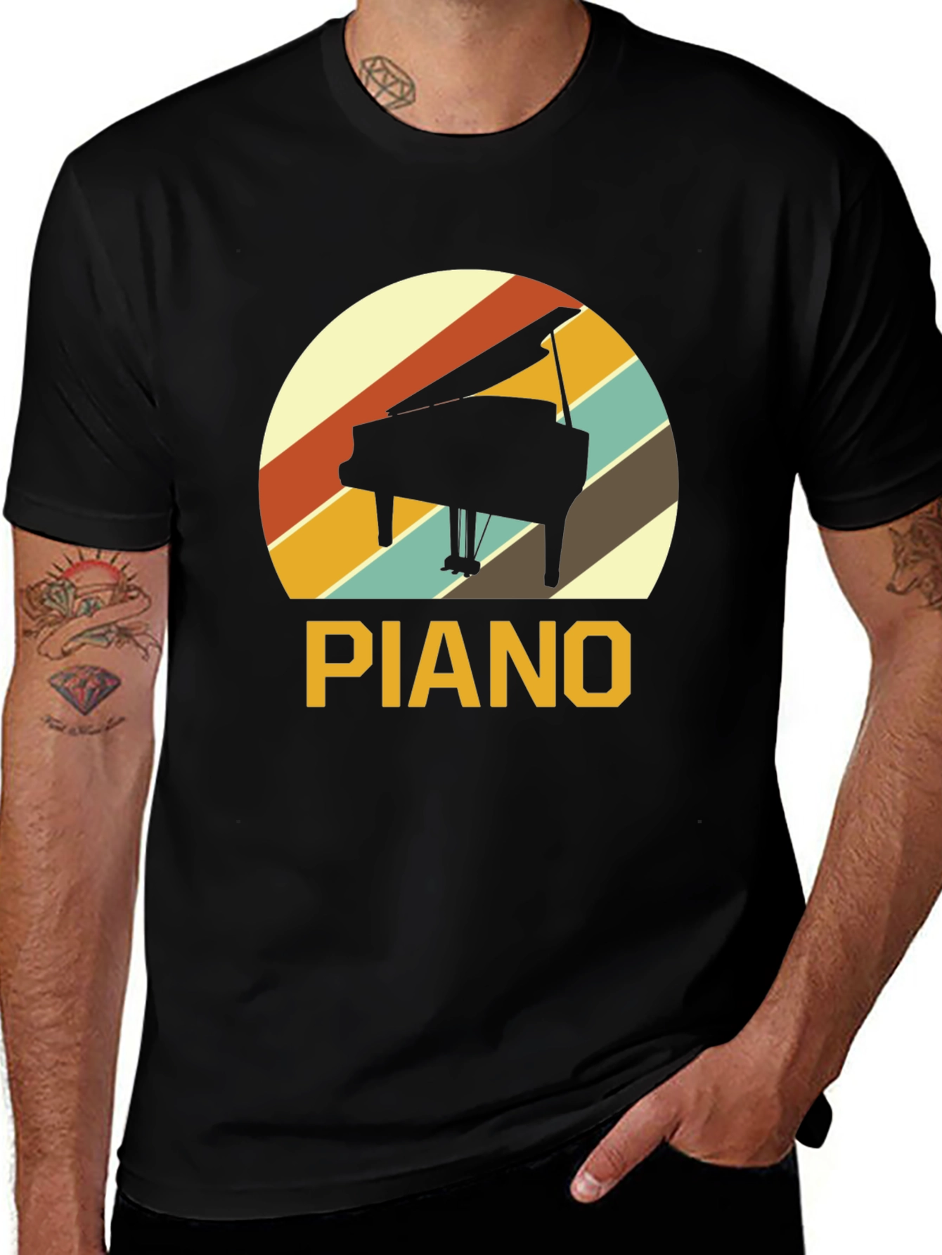 Retro Piano T-Shirt - Music Lover Tee
