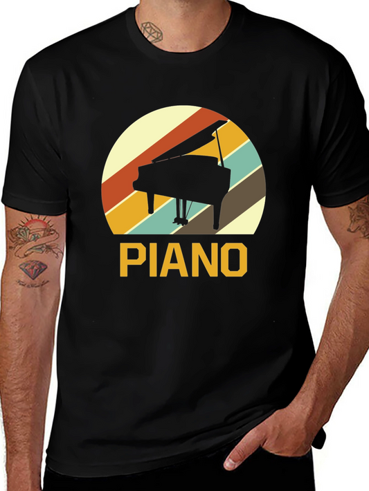 Retro Piano T-Shirt - Music Lover Tee