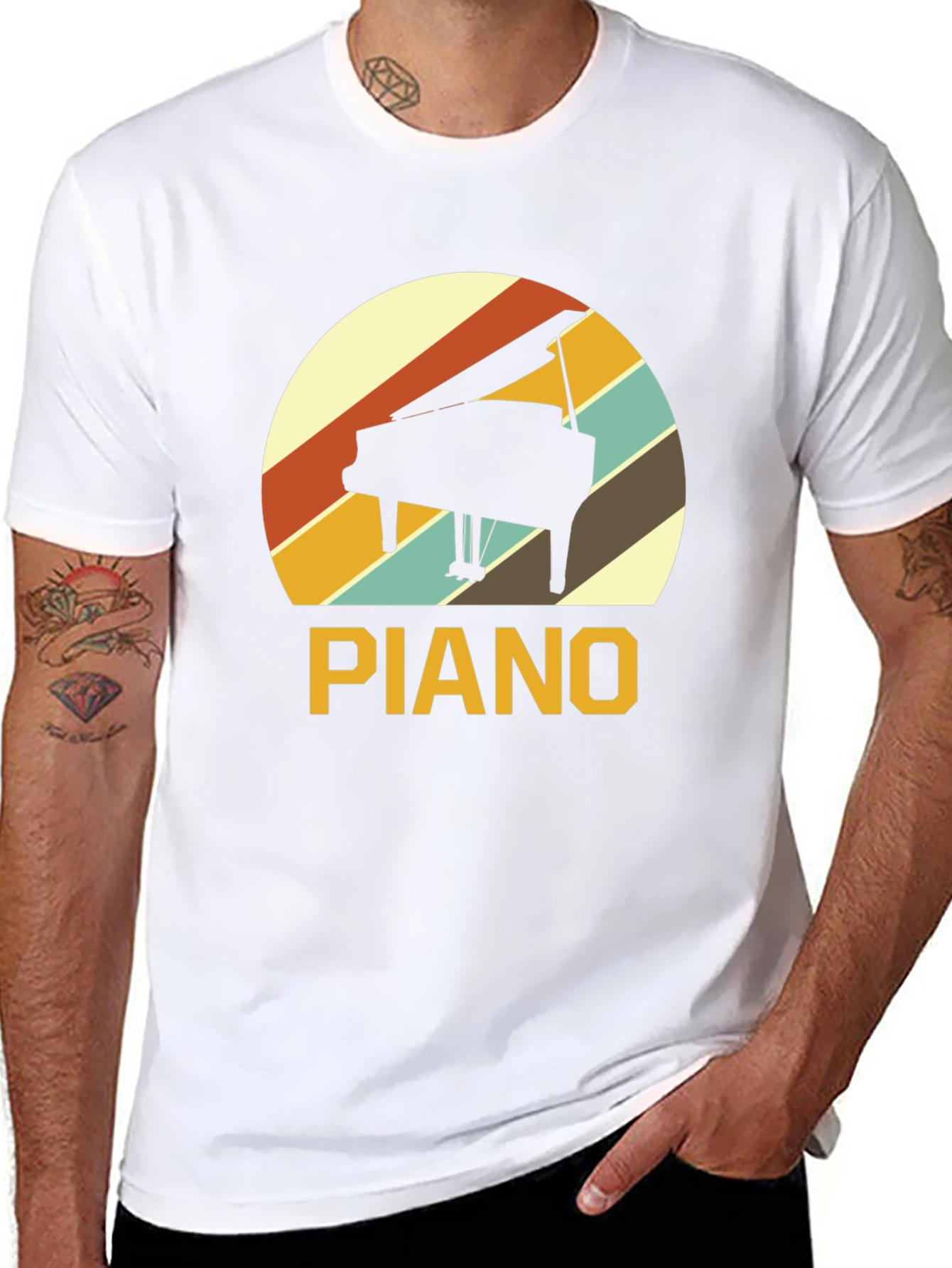 Retro Piano T-Shirt - Music Lover Tee