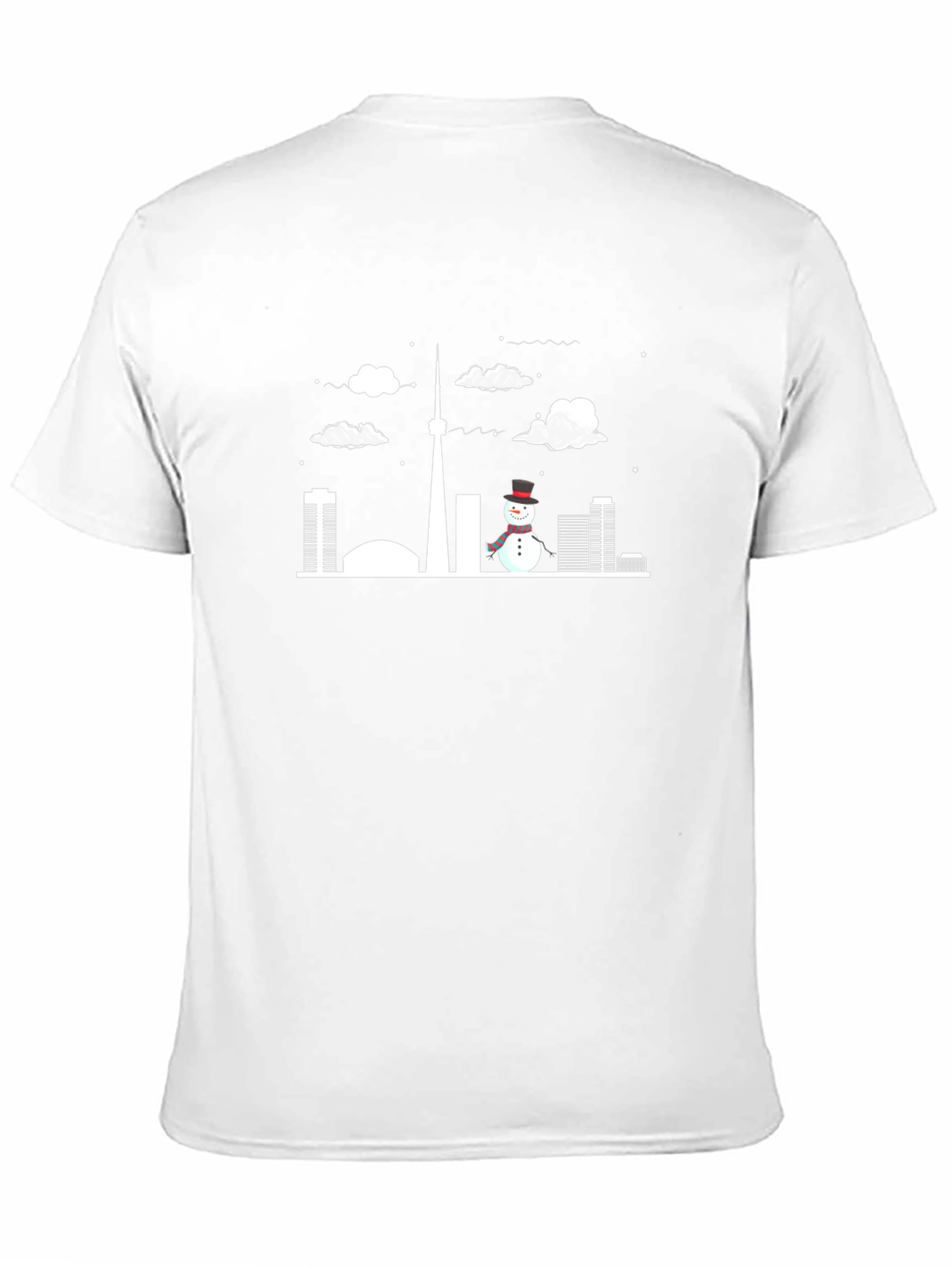 Toronto Skyline Snowman Black T-Shirt