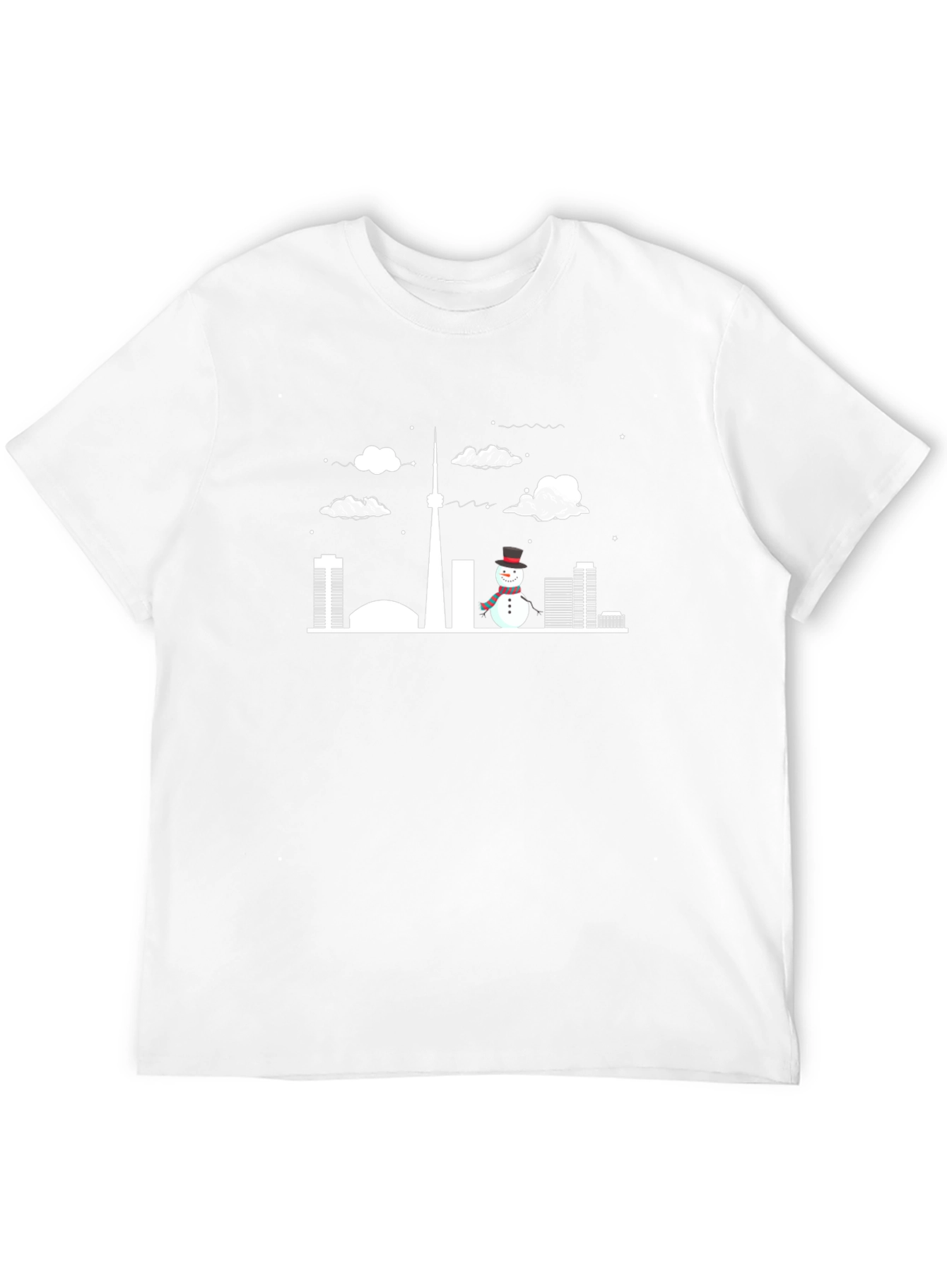 Toronto Skyline Snowman Black T-Shirt