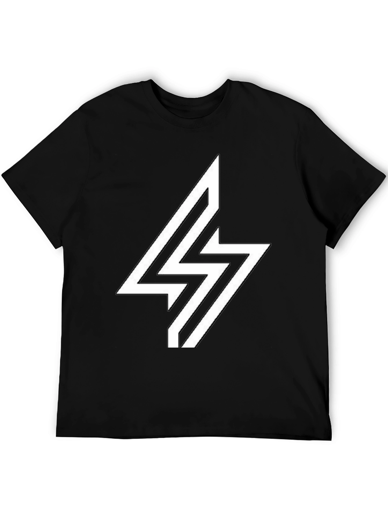 Lightning Bolt Graphic Tee - Modern Black T-Shirt