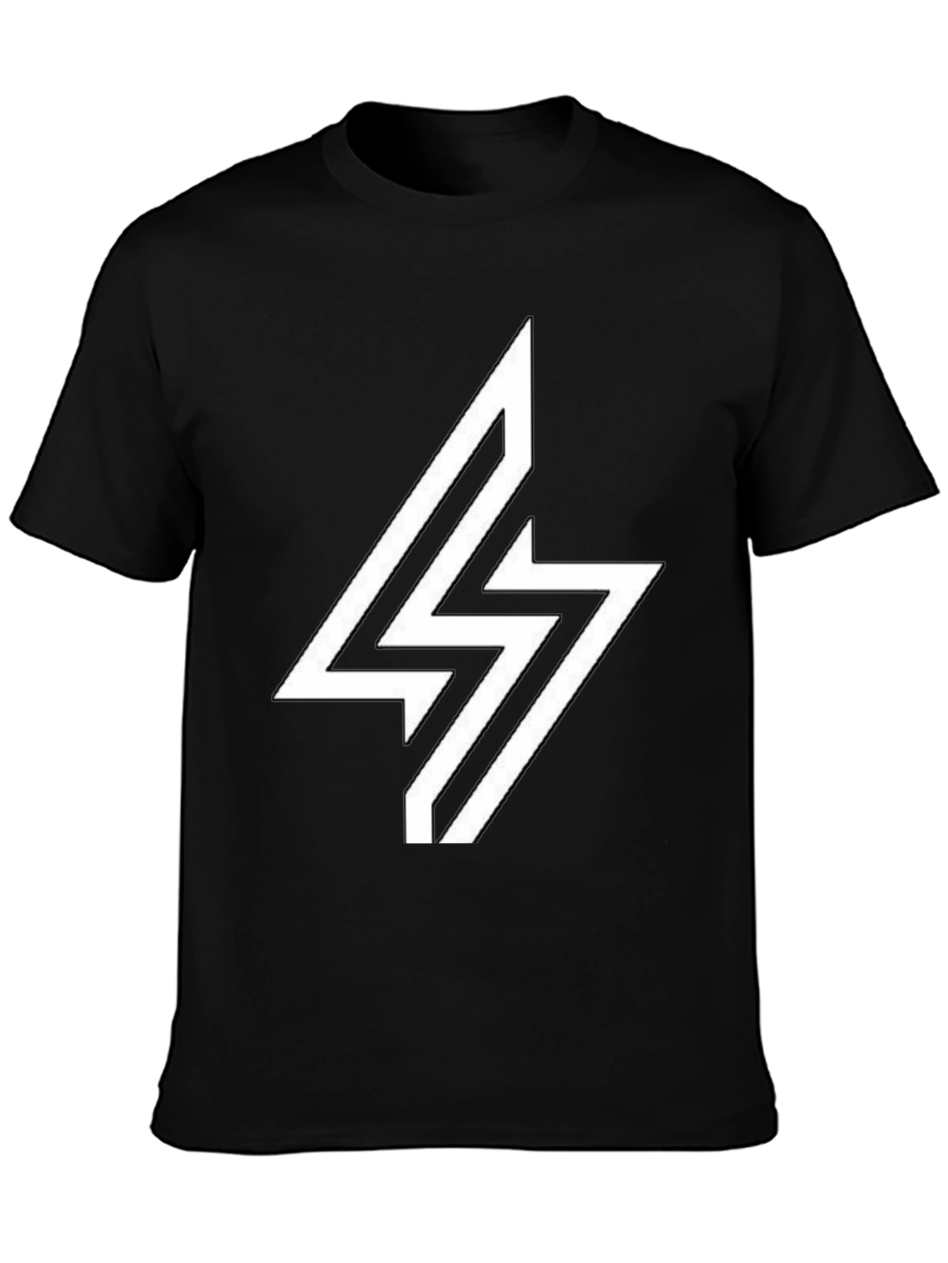 Lightning Bolt Graphic Tee - Modern Black T-Shirt