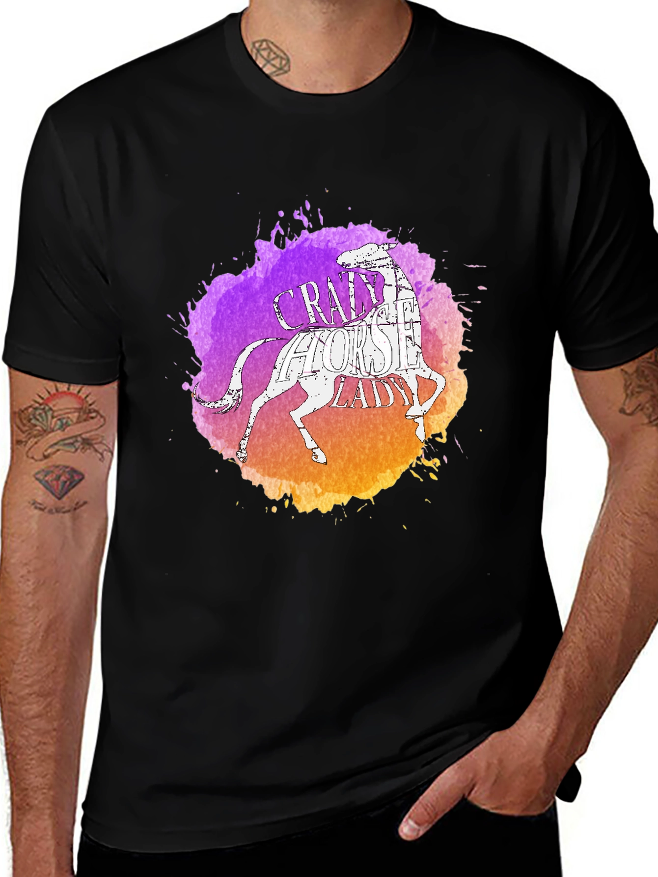 Crazy Horse Lady Graphic Tee - Black