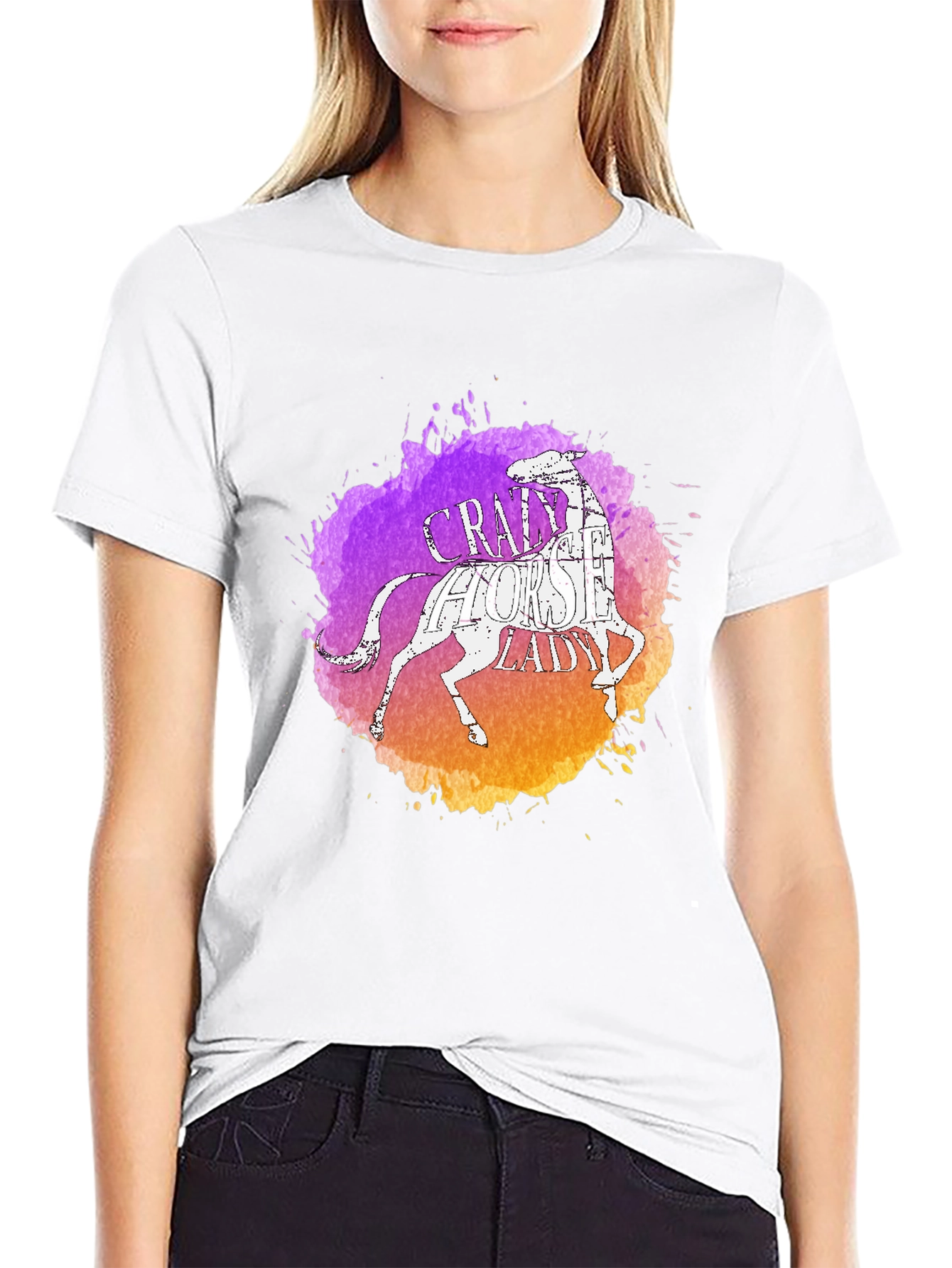 Crazy Horse Lady Graphic Tee - Black