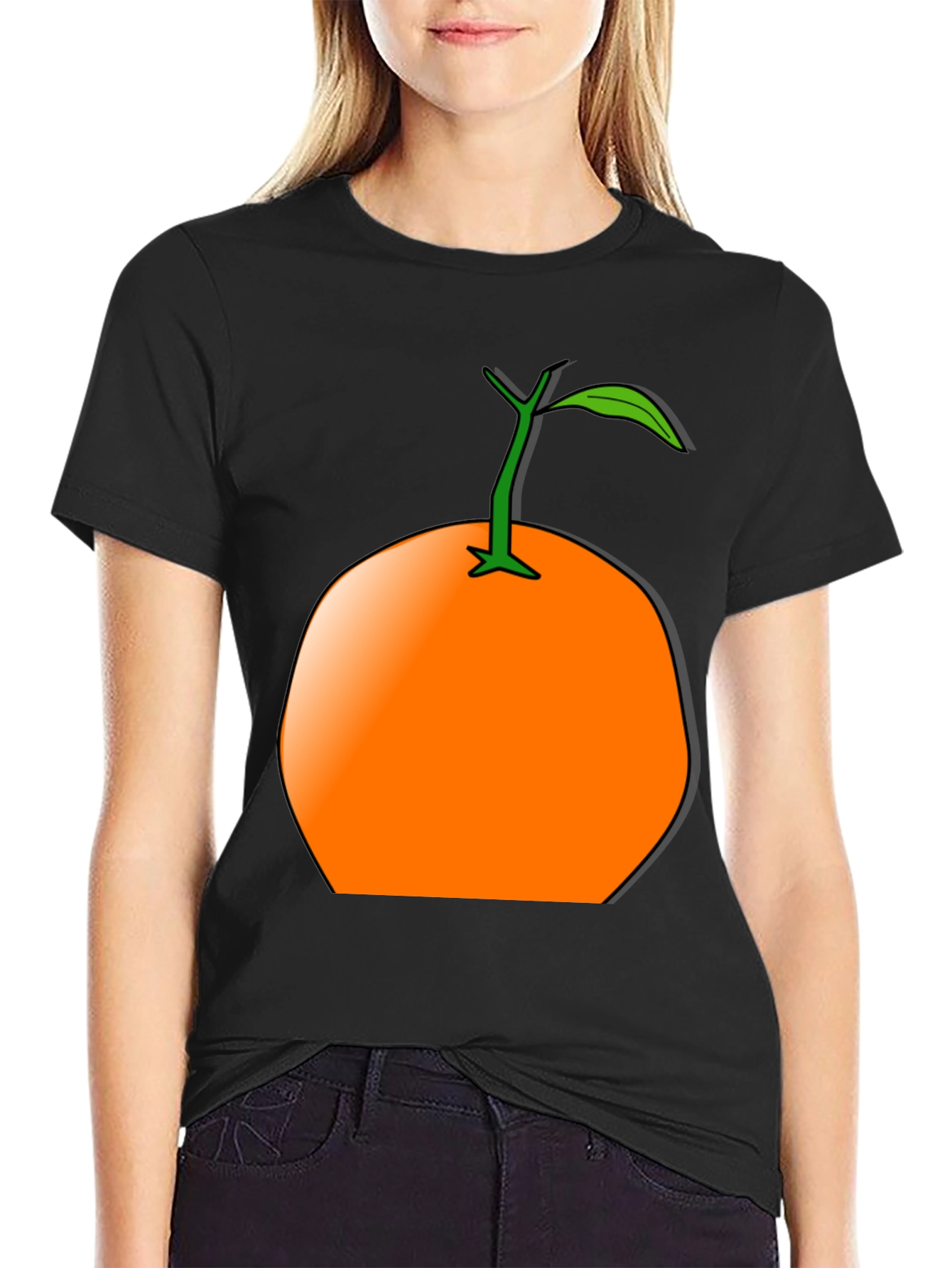 Orange Fruit Graphic T-Shirt - Casual Wear