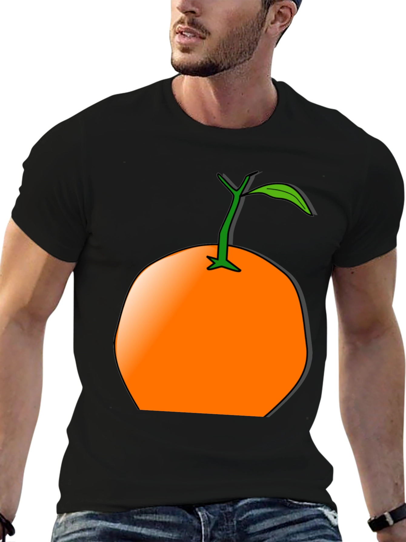 Orange Fruit Graphic T-Shirt - Casual Wear