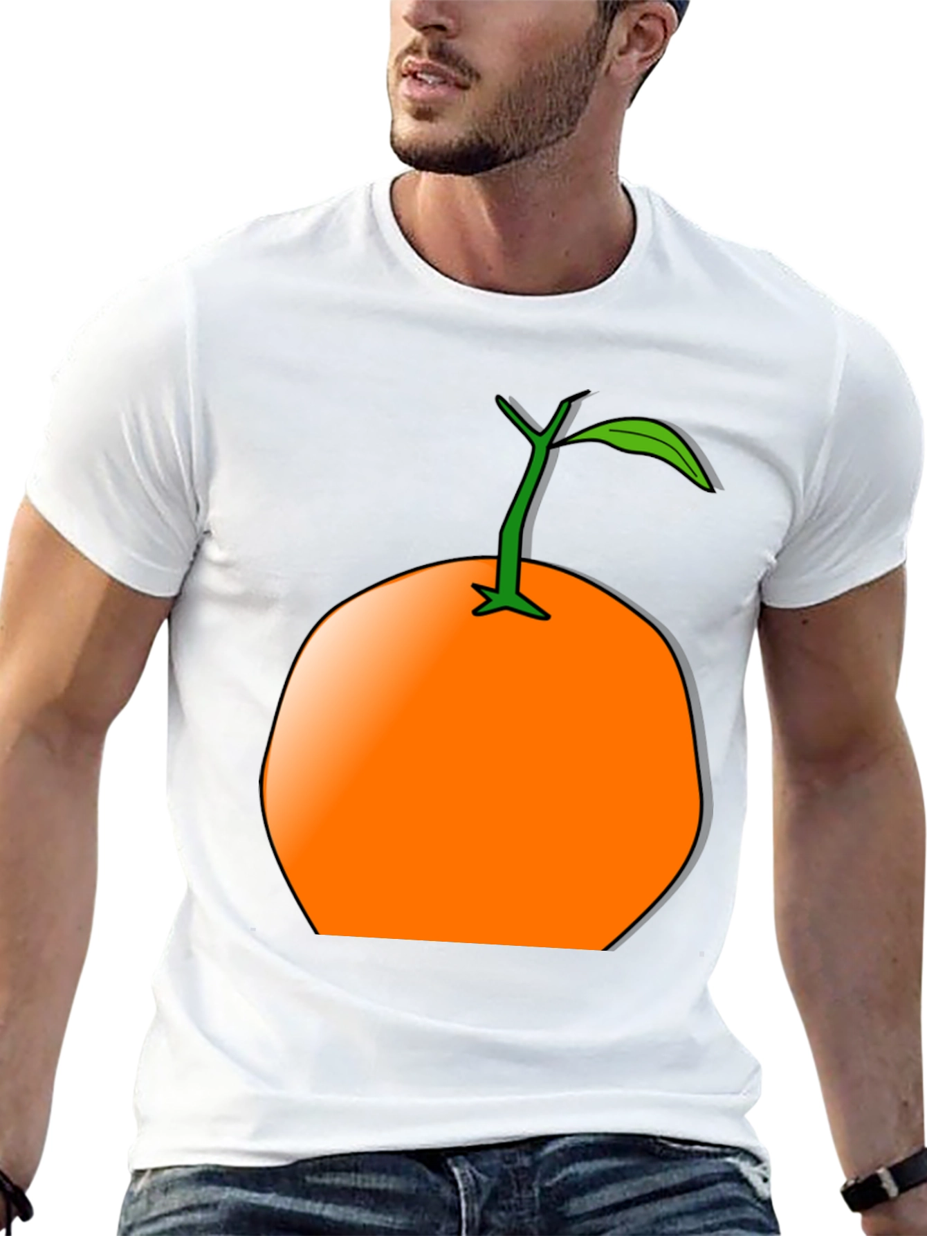 Orange Fruit Graphic T-Shirt - Casual Wear