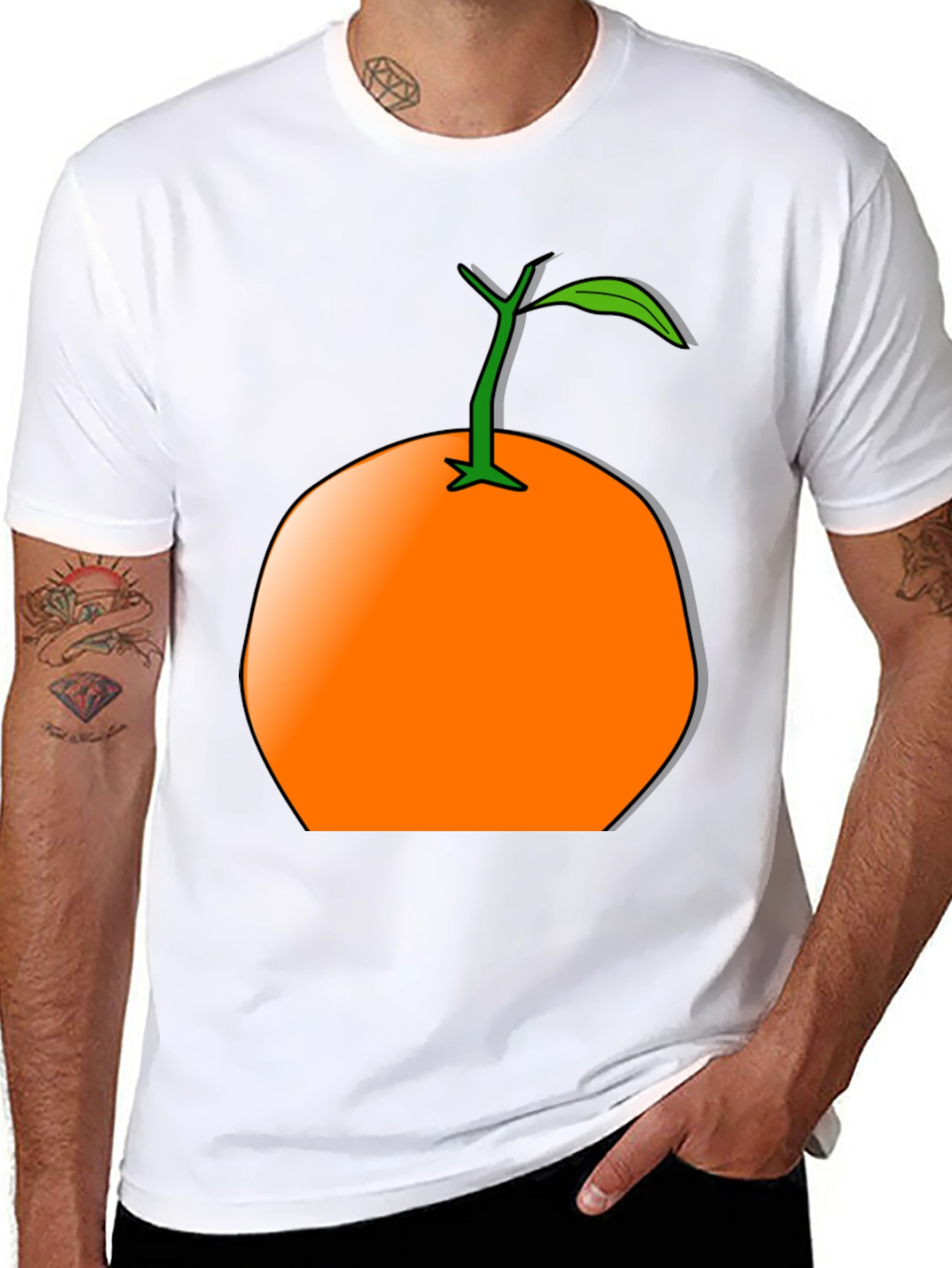Orange Fruit Graphic T-Shirt - Casual Wear