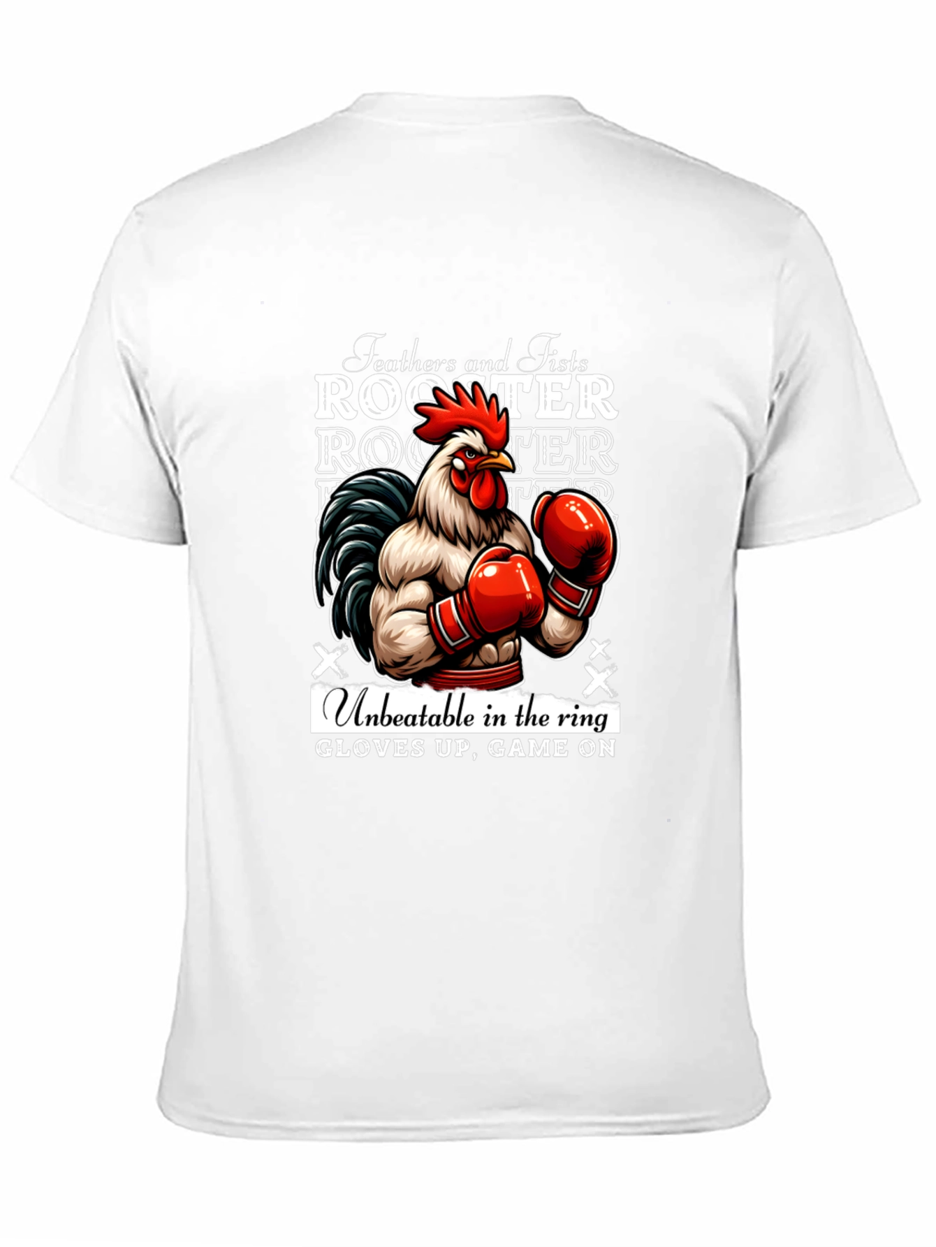 Rooster Boxer Graphic Tee - Feathers and Fists