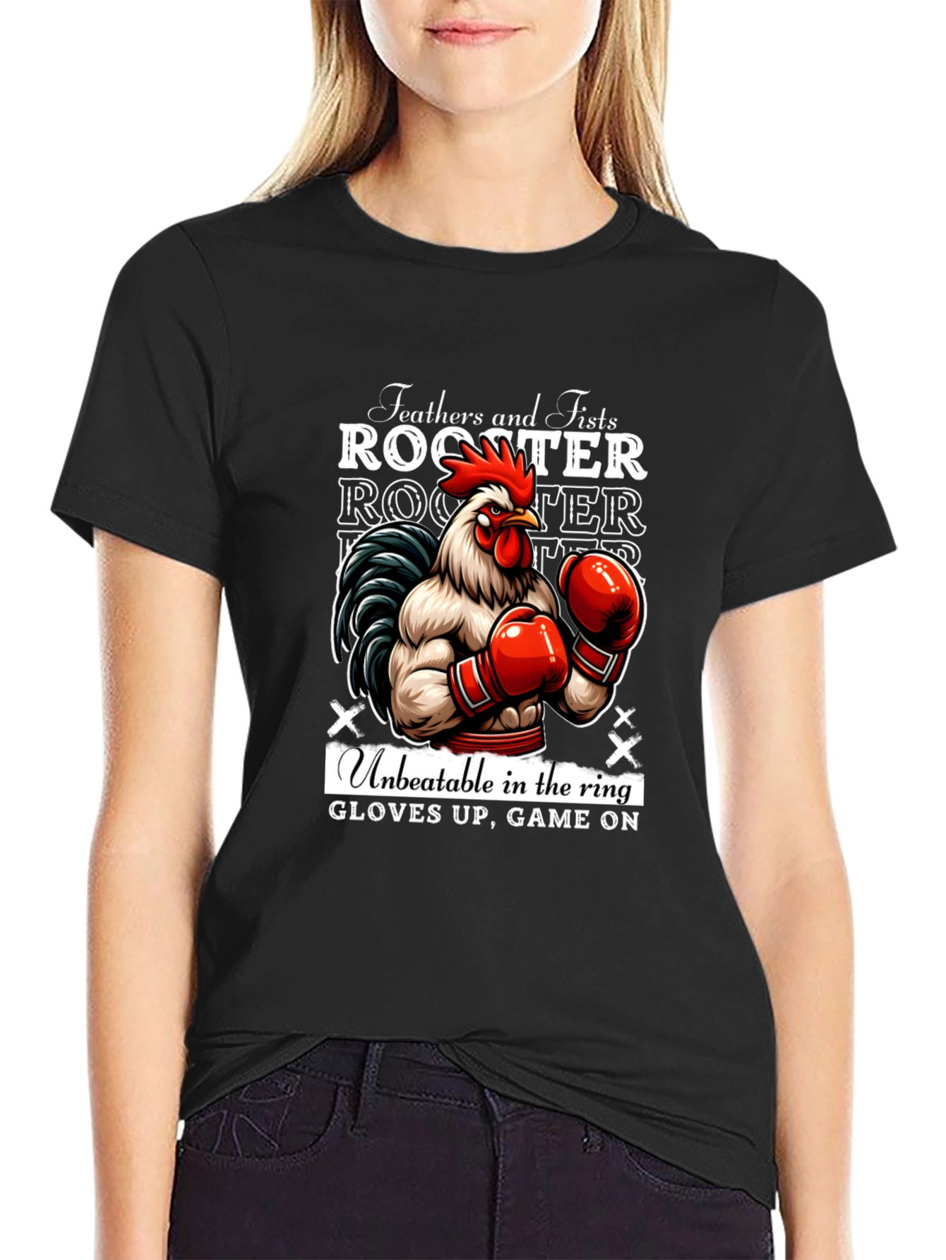 Rooster Boxer Graphic Tee - Feathers and Fists