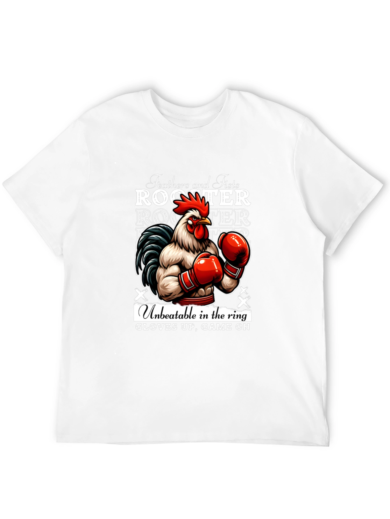 Rooster Boxer Graphic Tee - Feathers and Fists