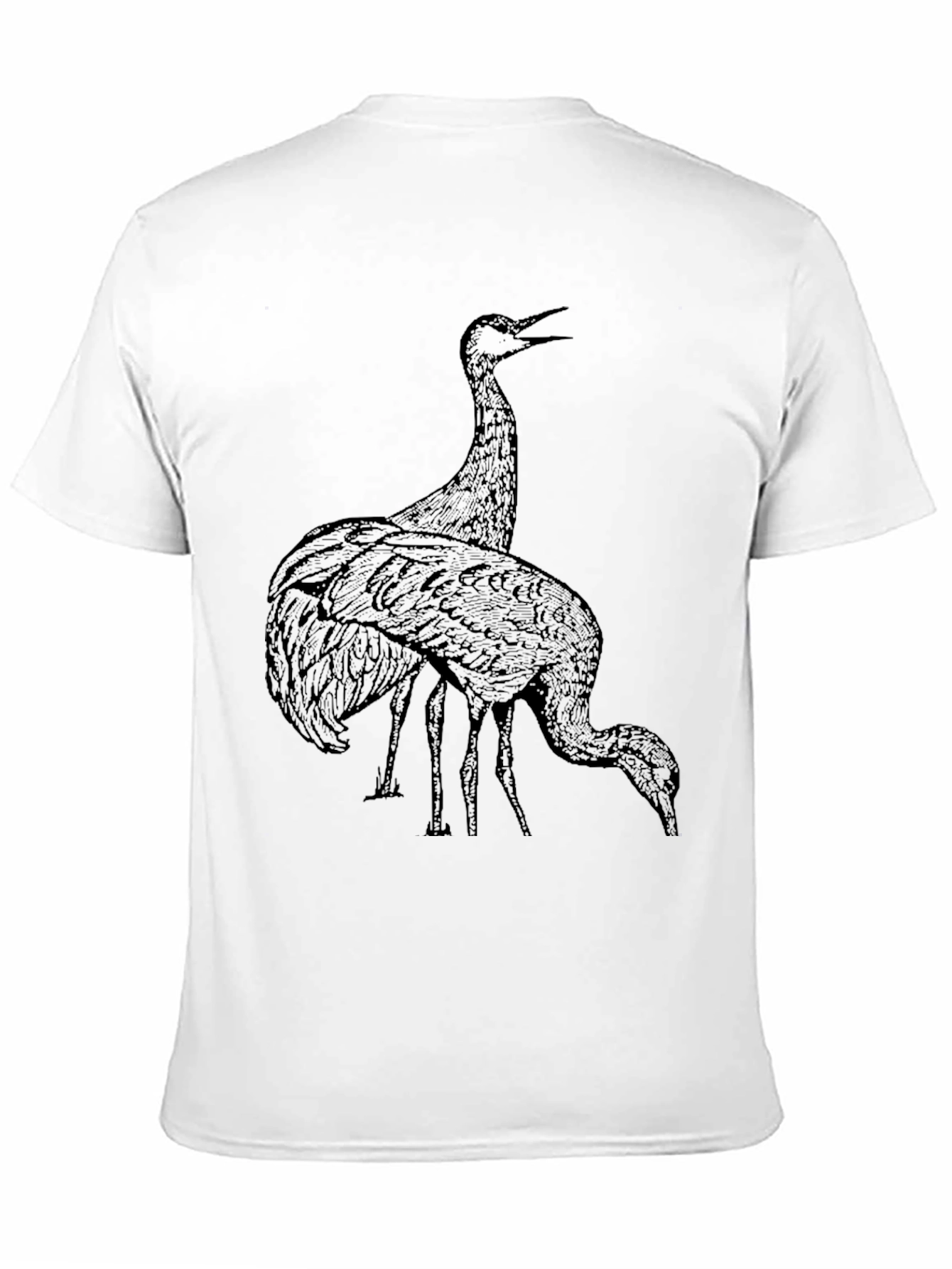 Crane Graphic Tee - Black Crew Neck T-Shirt