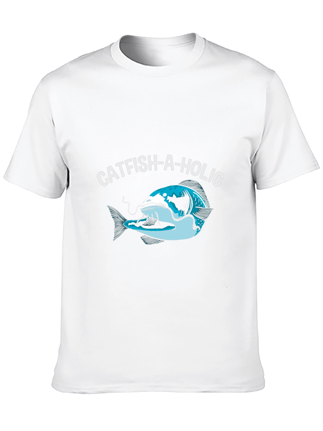 Catfish-A-Holic Graphic Tee - Fishing Humor Shirt
