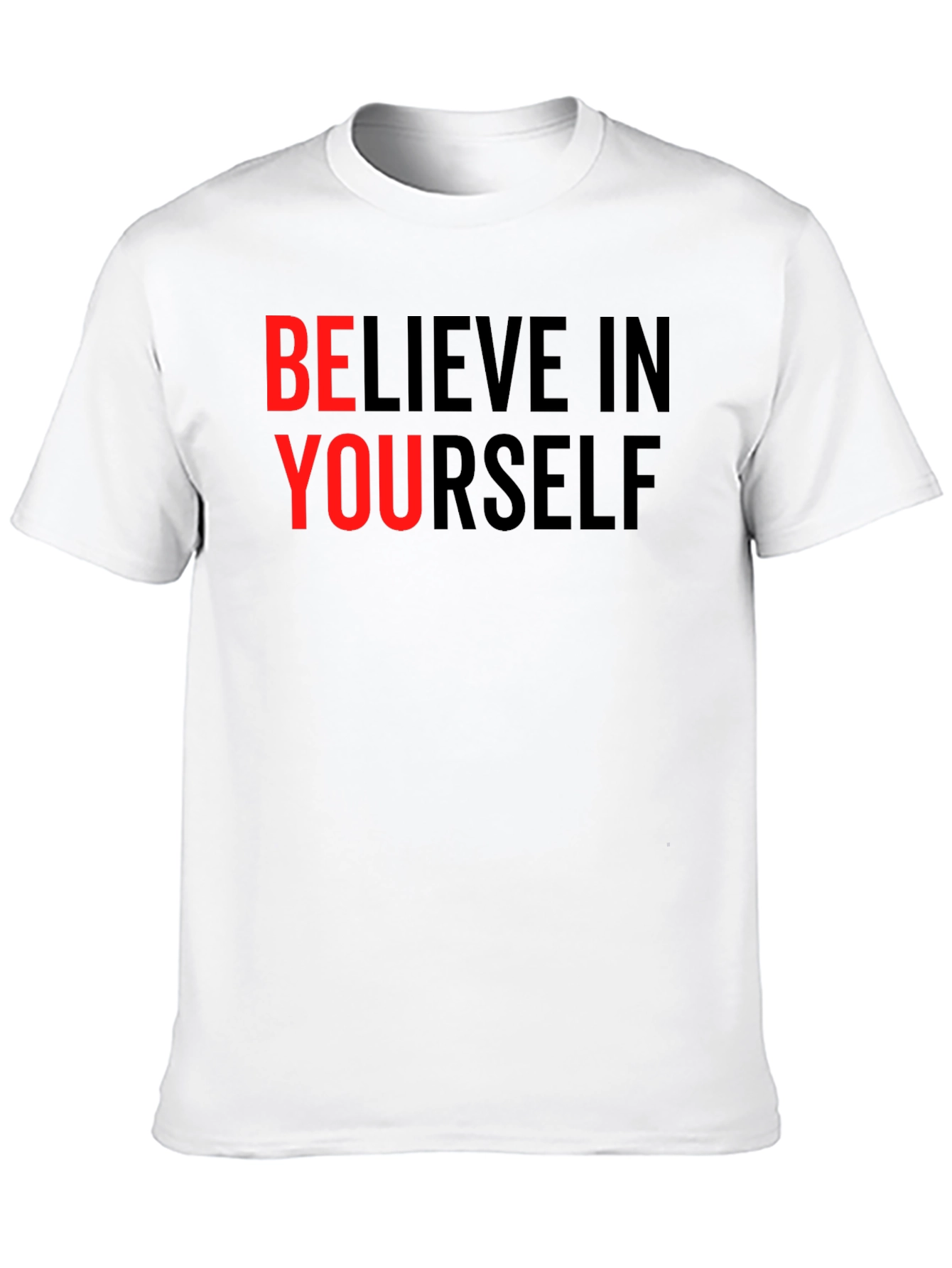 Believe In Yourself Graphic Tee - Motivational Black T-Shirt