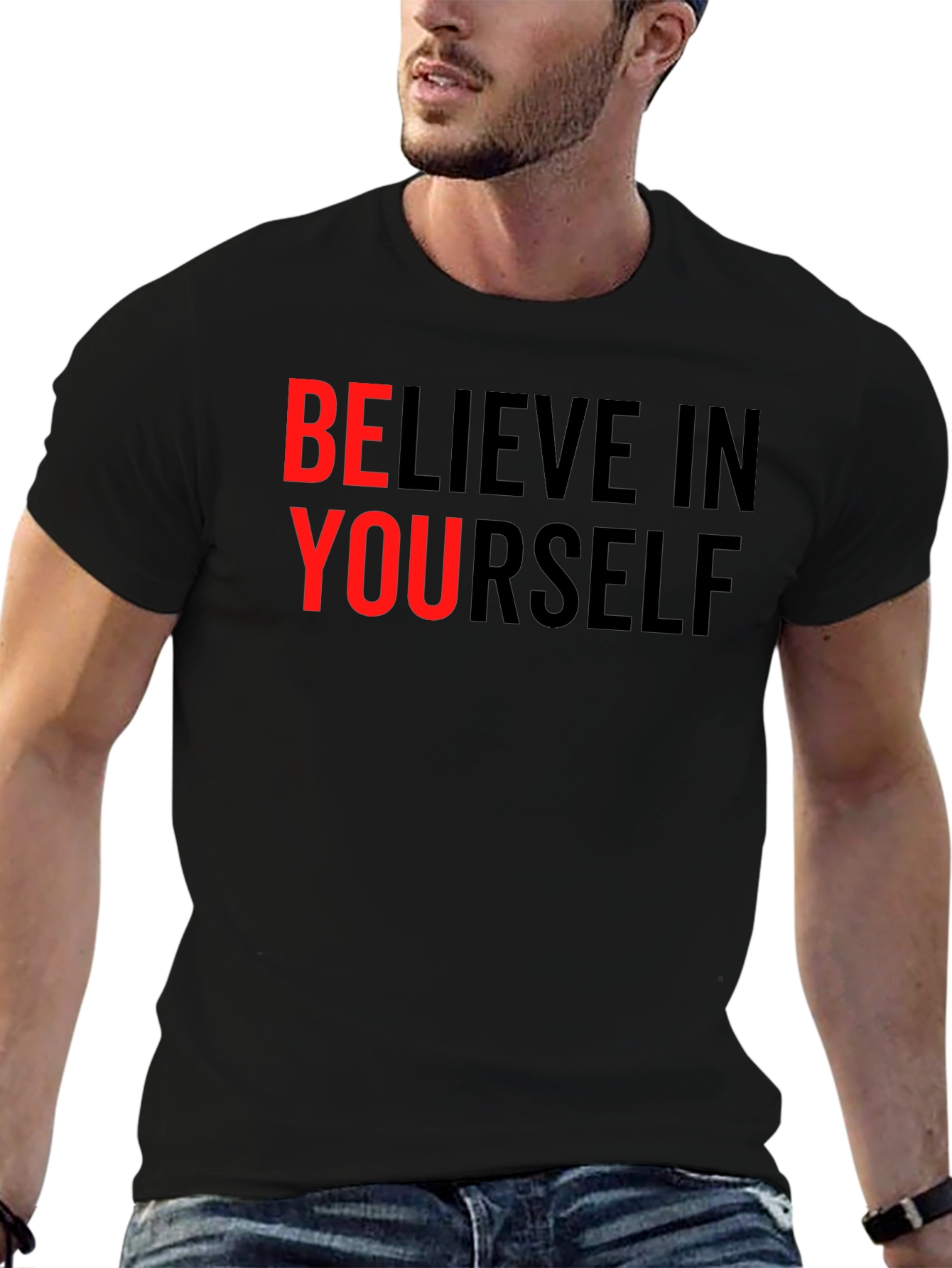 Believe In Yourself Graphic Tee - Motivational Black T-Shirt