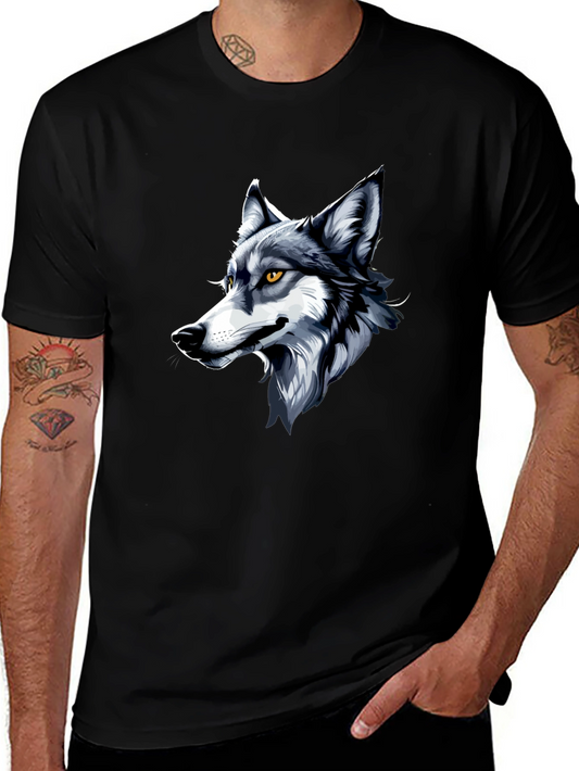 Cool Wolf Graphic Tee - Black Cotton Shirt