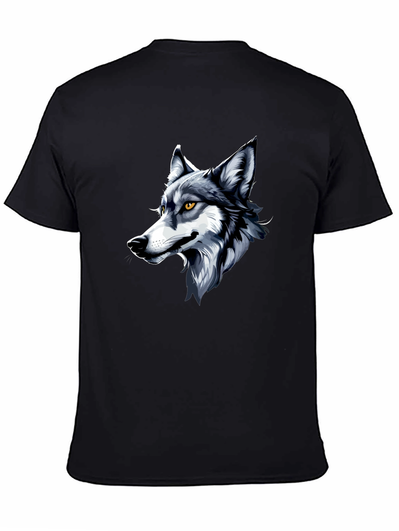 Cool Wolf Graphic Tee - Black Cotton Shirt