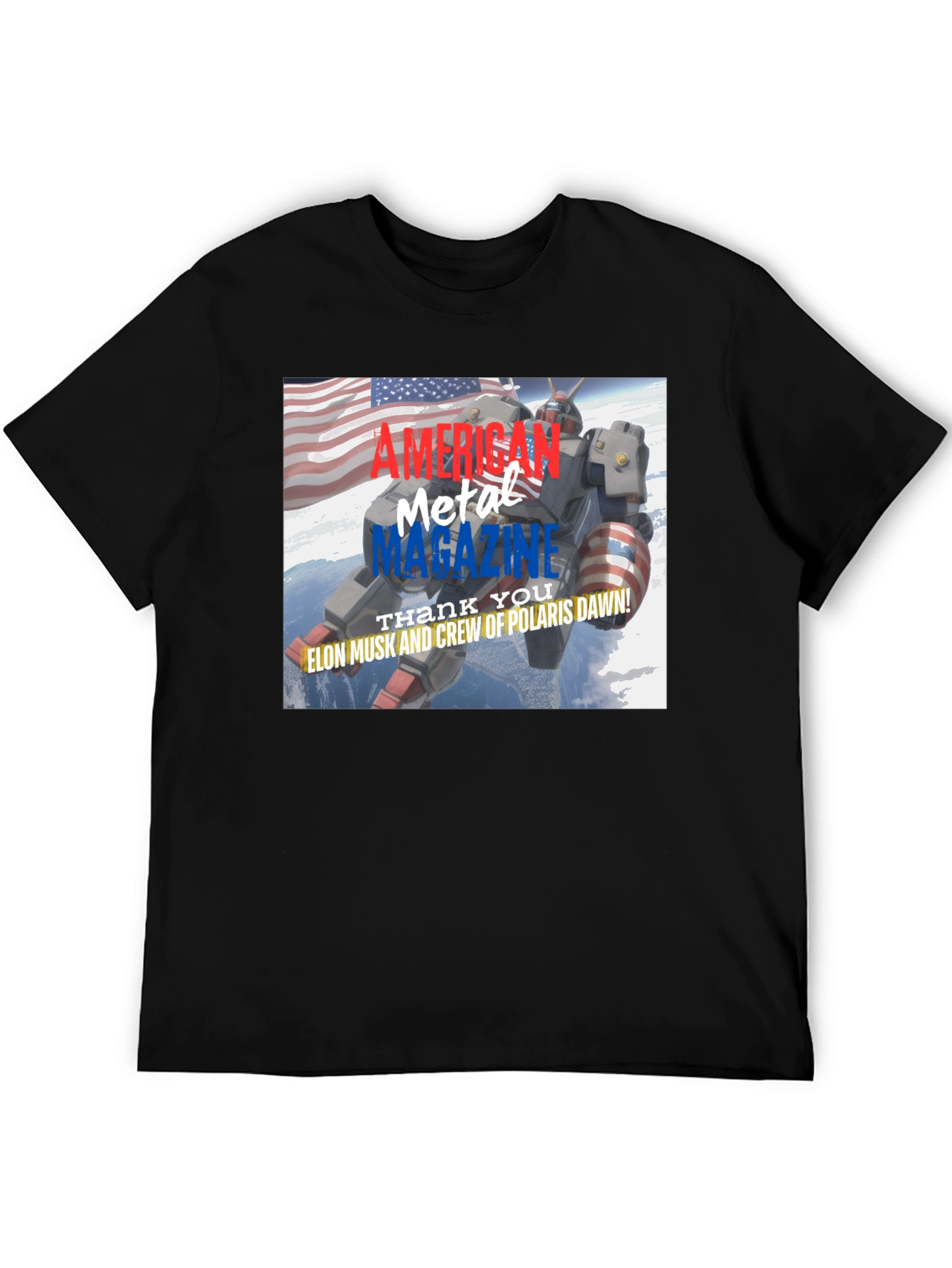American Metal Magazine Patriotic Robot T-Shirt