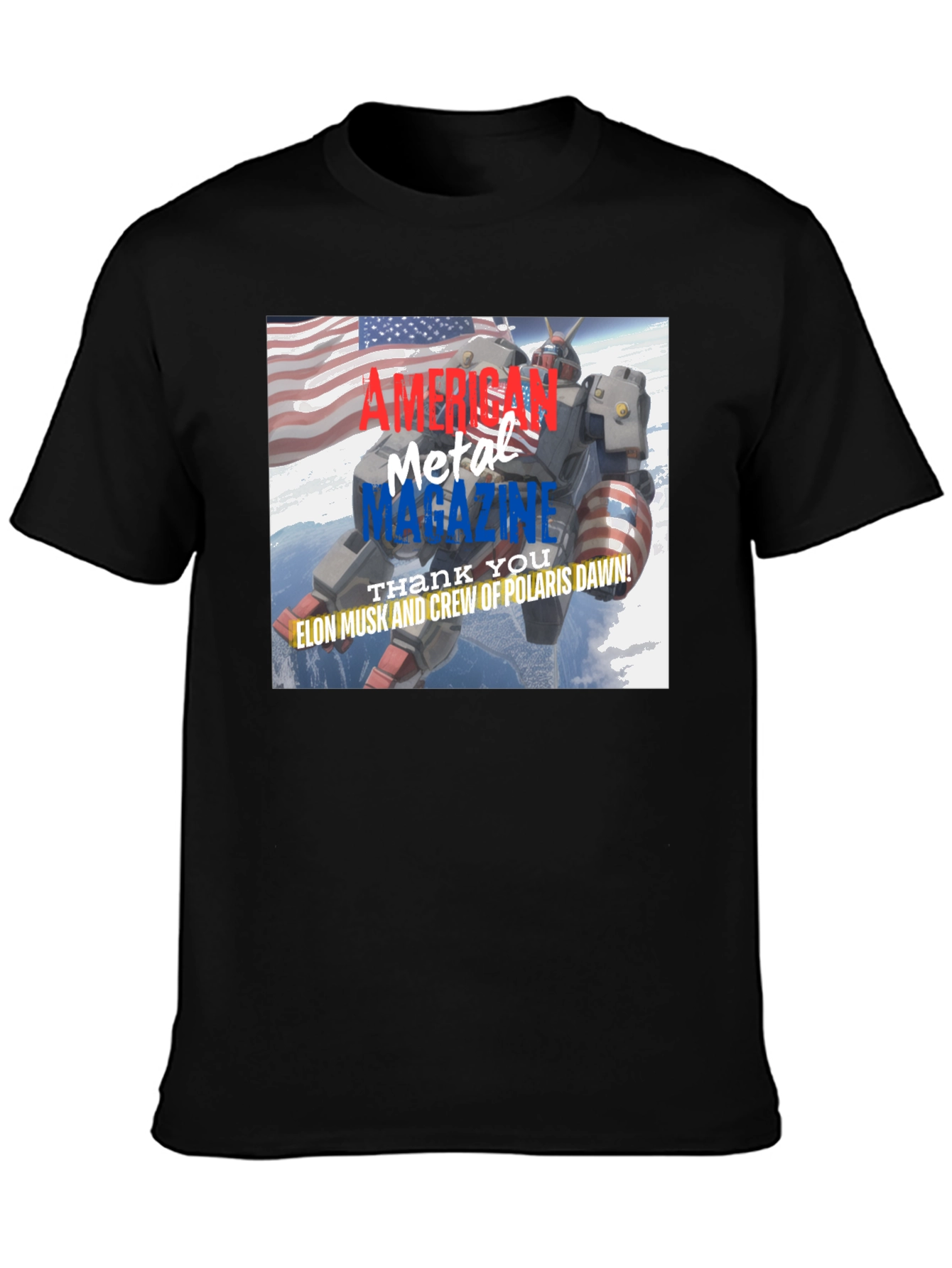 American Metal Magazine Patriotic Robot T-Shirt
