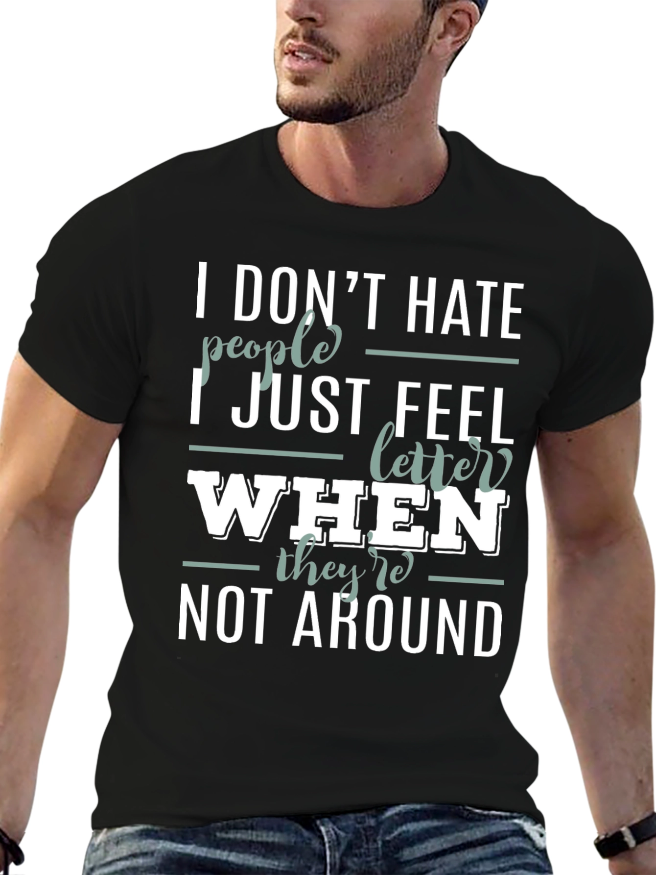 Funny Sarcastic Introvert T-Shirt - I Dont Hate People