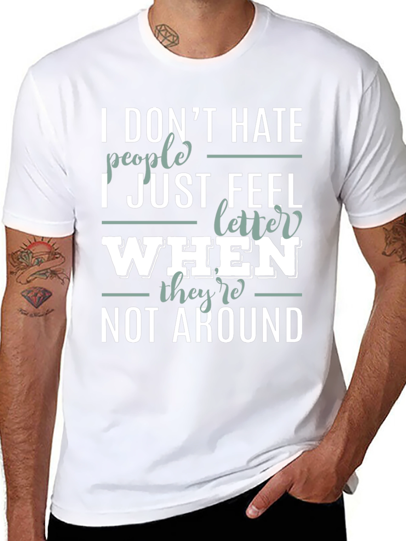 Funny Sarcastic Introvert T-Shirt - I Dont Hate People