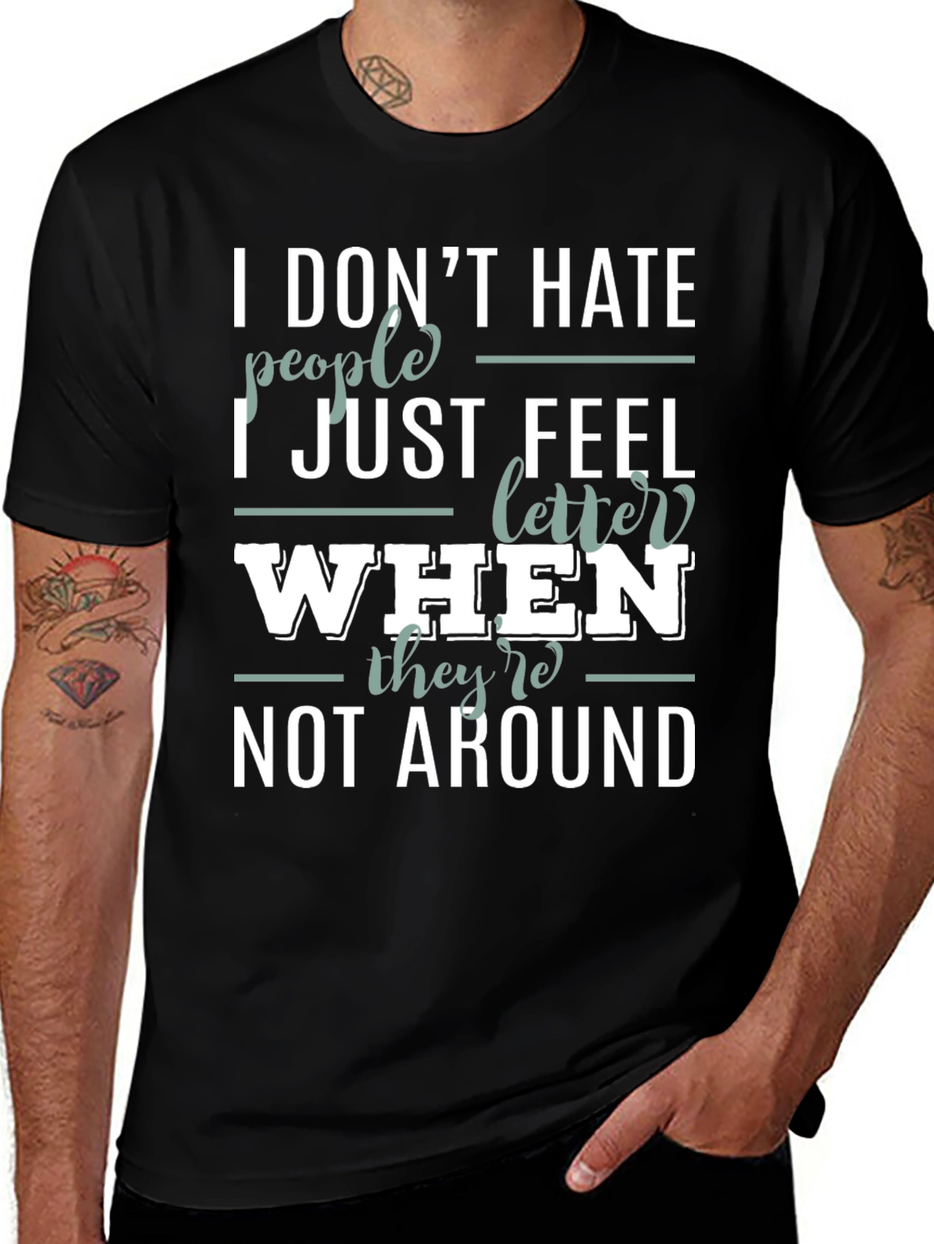 Funny Sarcastic Introvert T-Shirt - I Dont Hate People
